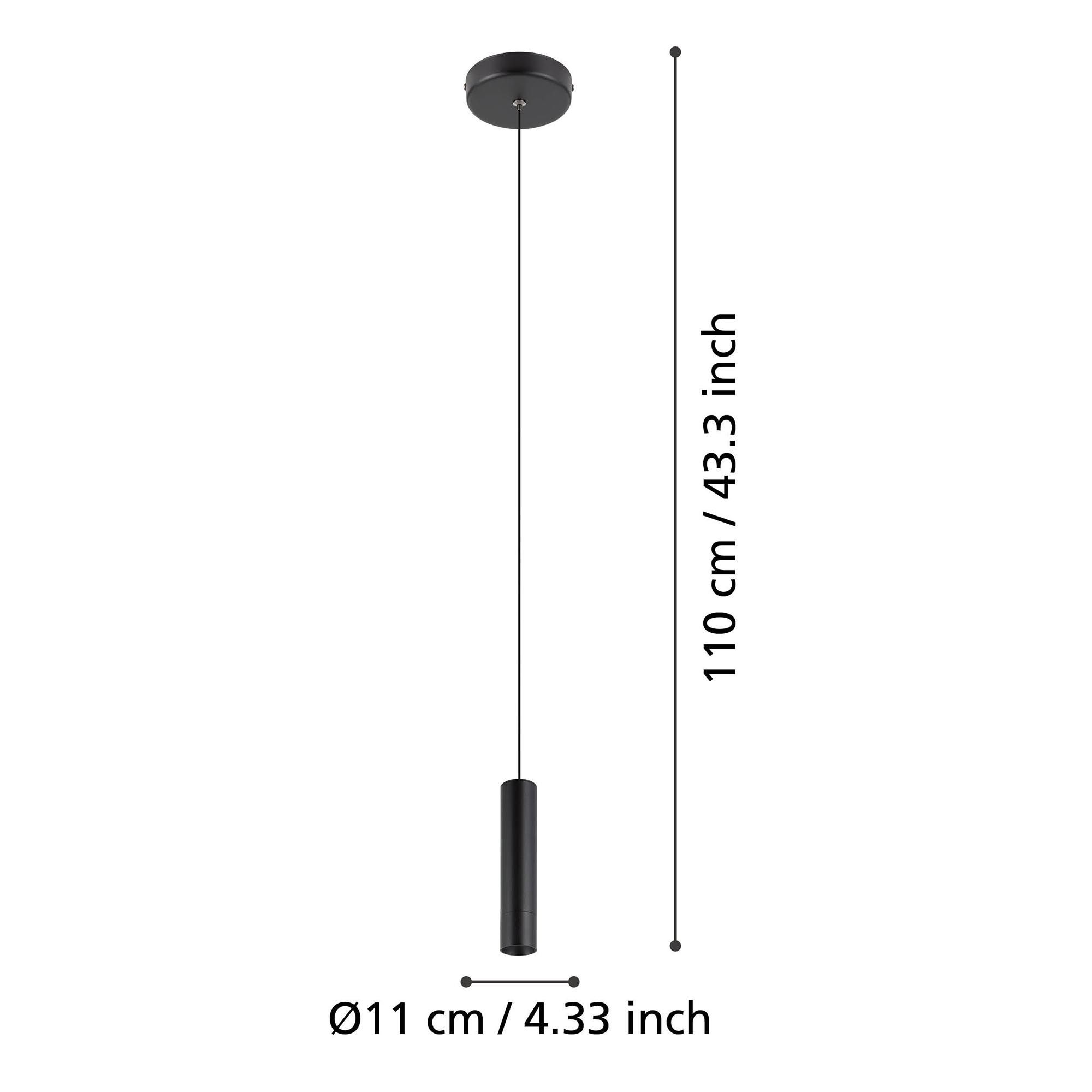 Suspension en métal noir ALMUDAINA led intégrée 5W