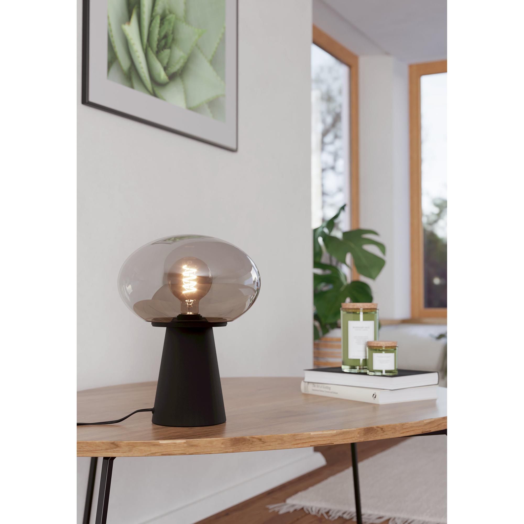 Lampe de table en verre noir MADONNINA D25 cm E27 40W