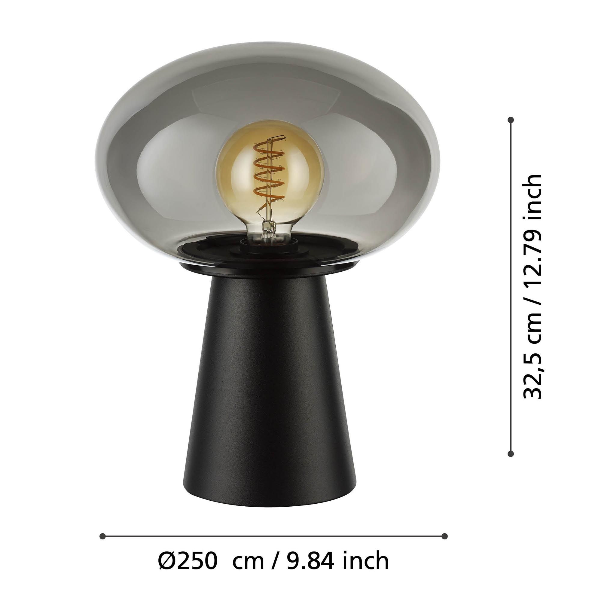 Lampe de table en verre noir MADONNINA D25 cm E27 40W