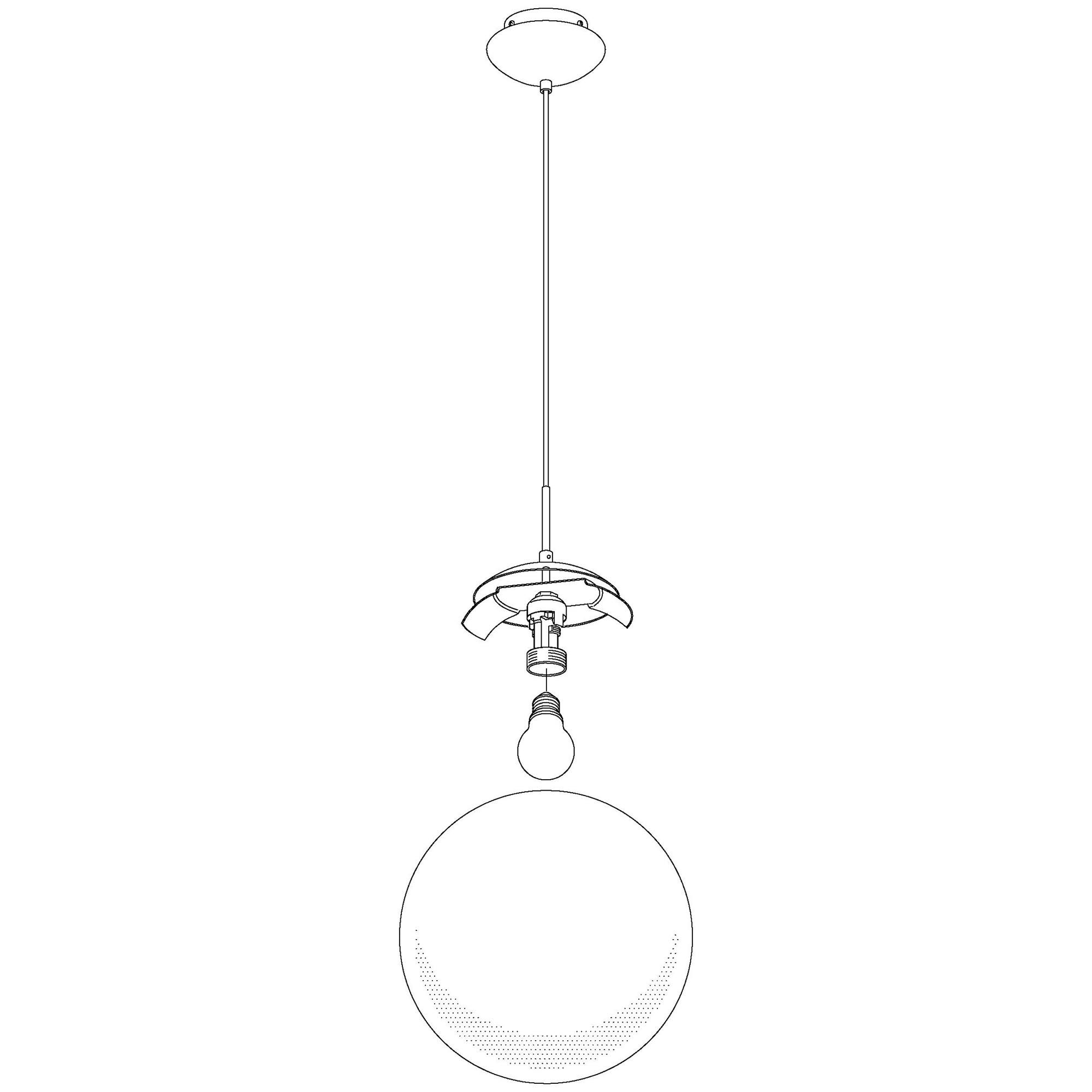 Suspension en verre opale RONDO D25 cm E27 60W