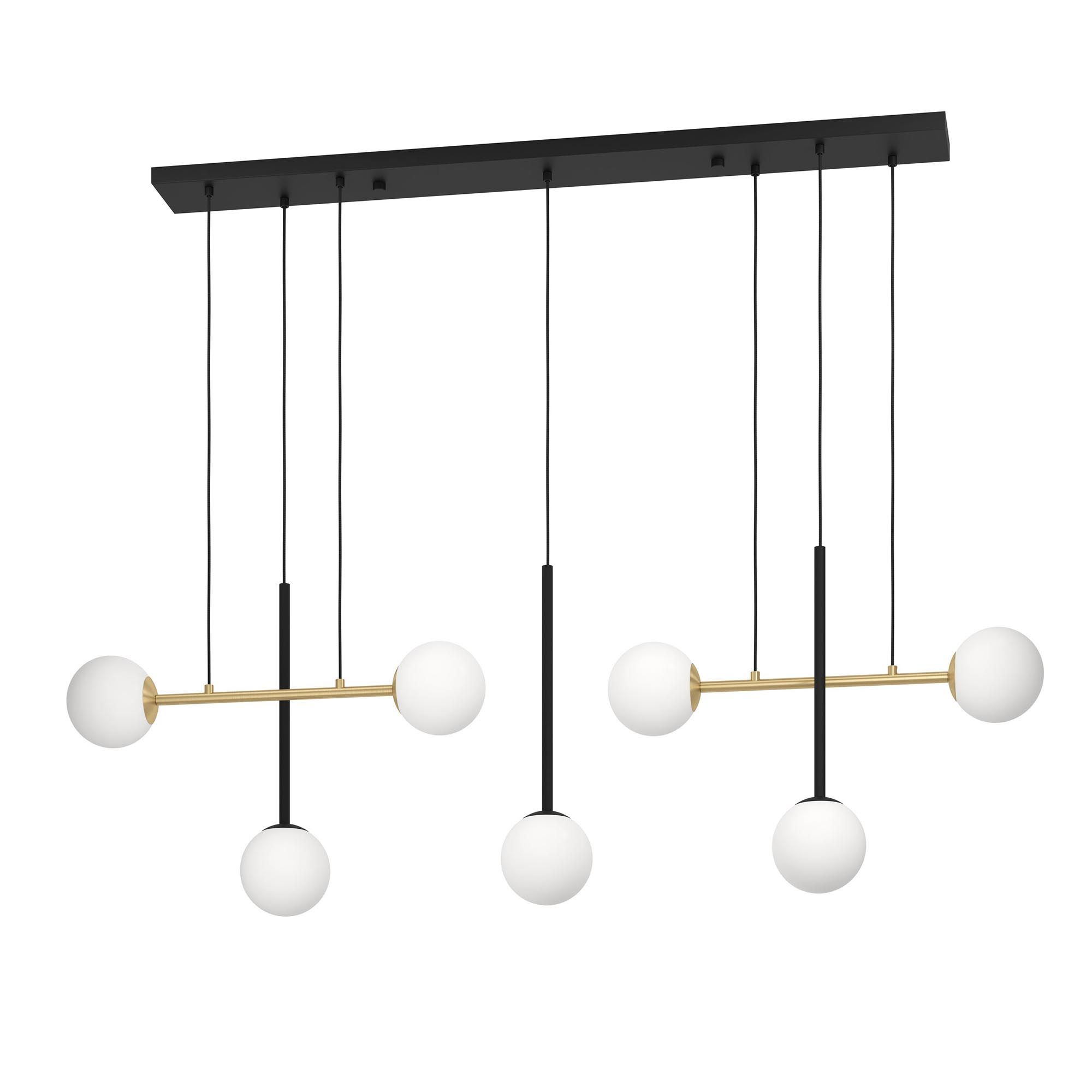 Suspension en métal noir PAZ E14 7X40W