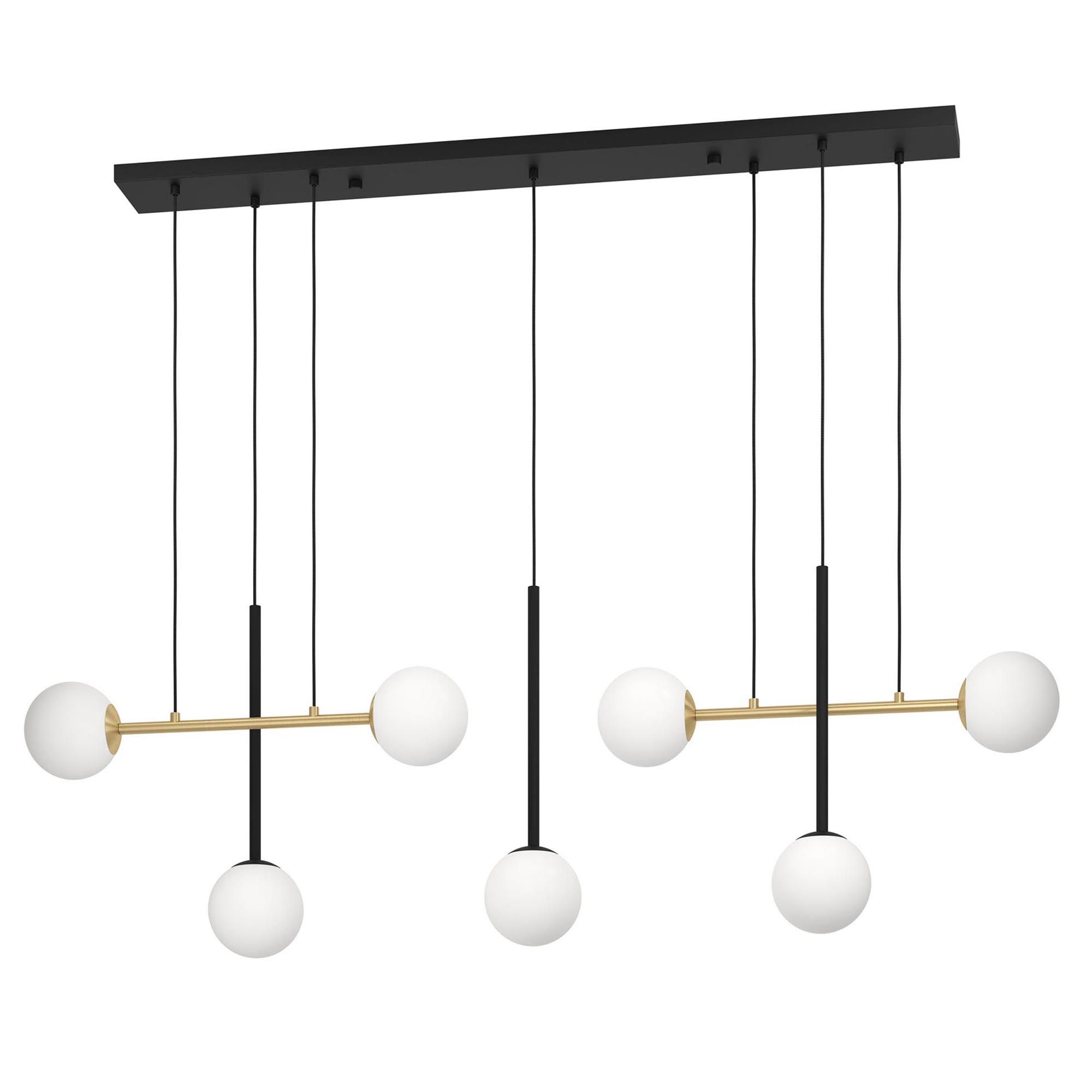 Suspension en métal noir PAZ E14 7X40W