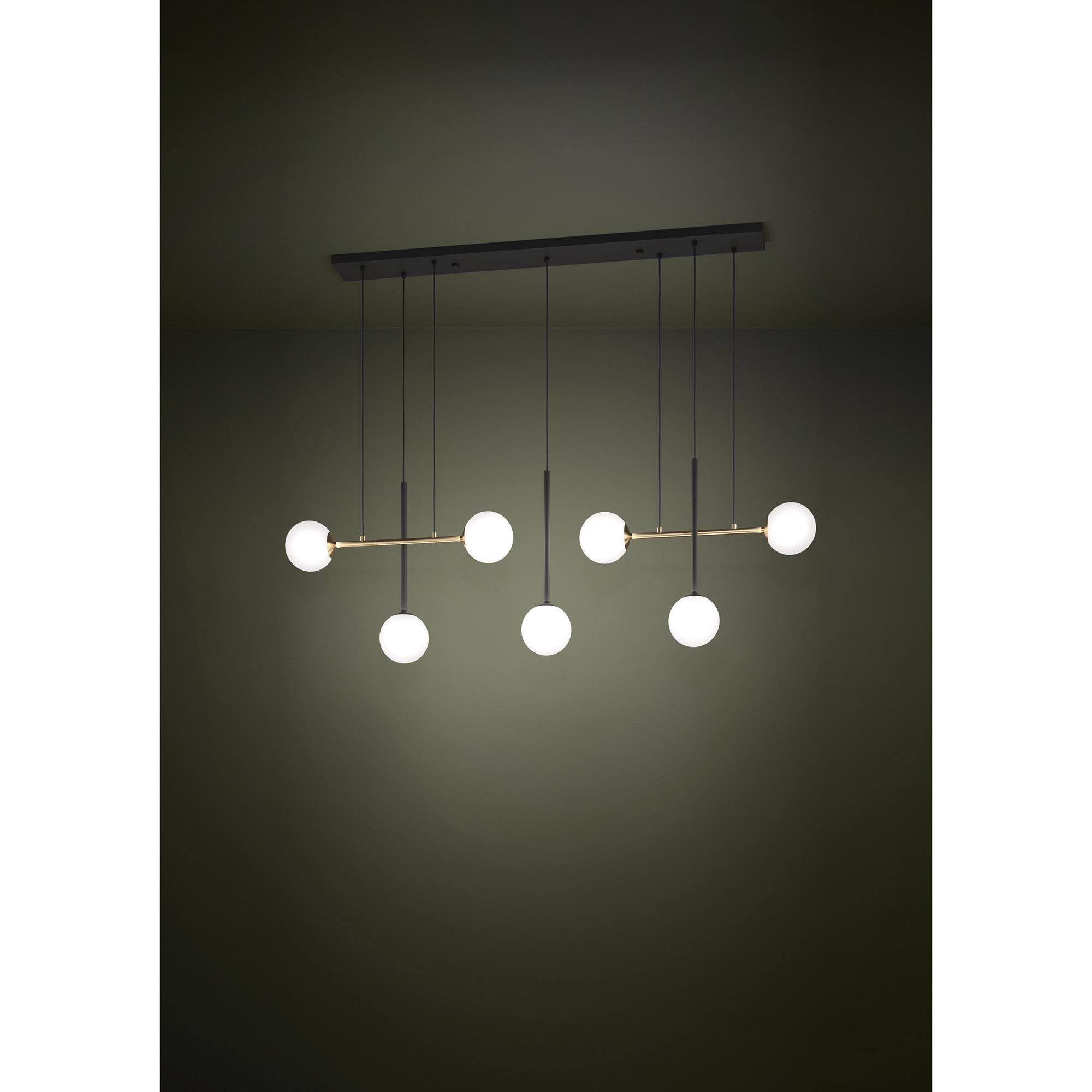 Suspension métal noir PAZ E14 7X40W