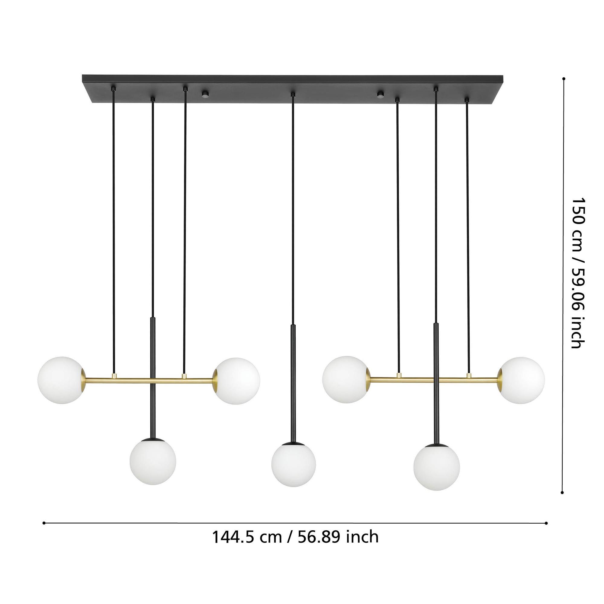 Suspension en métal noir PAZ E14 7X40W