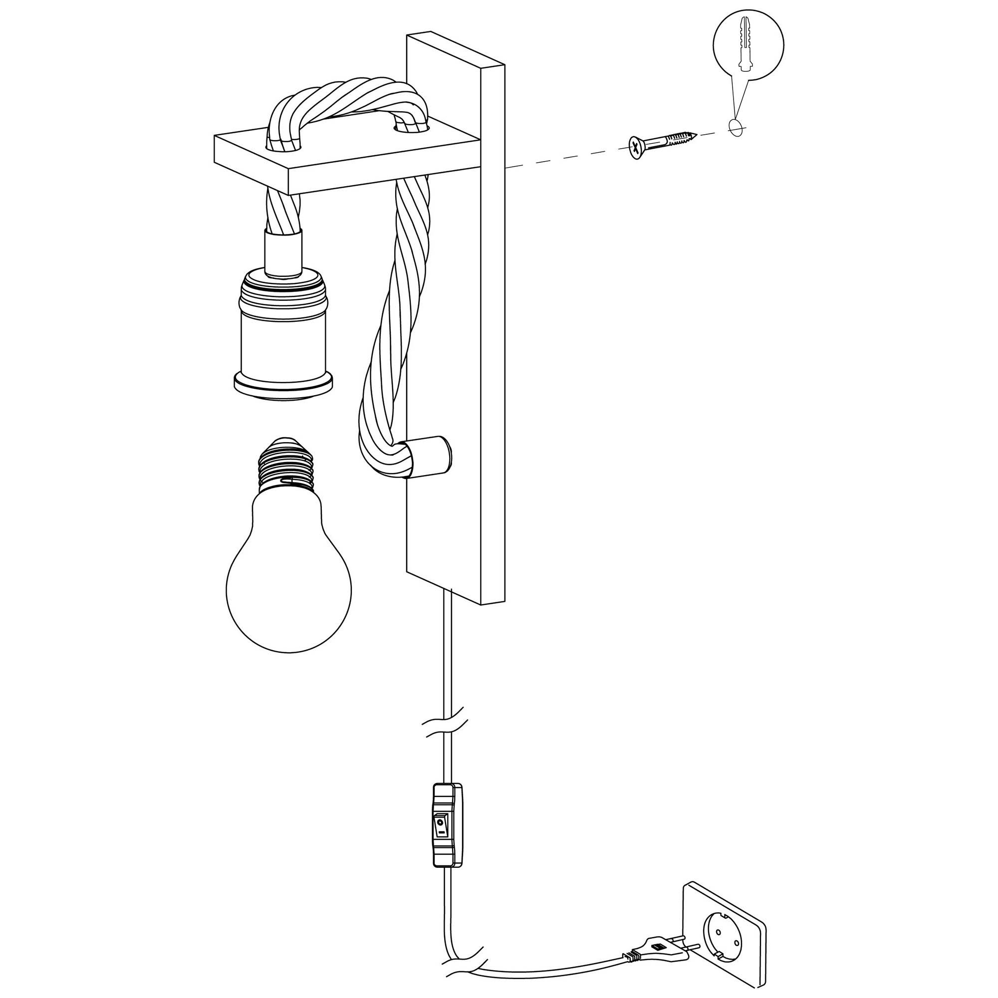 Applique murale bois bois RAMPSIDE E27 1X28W