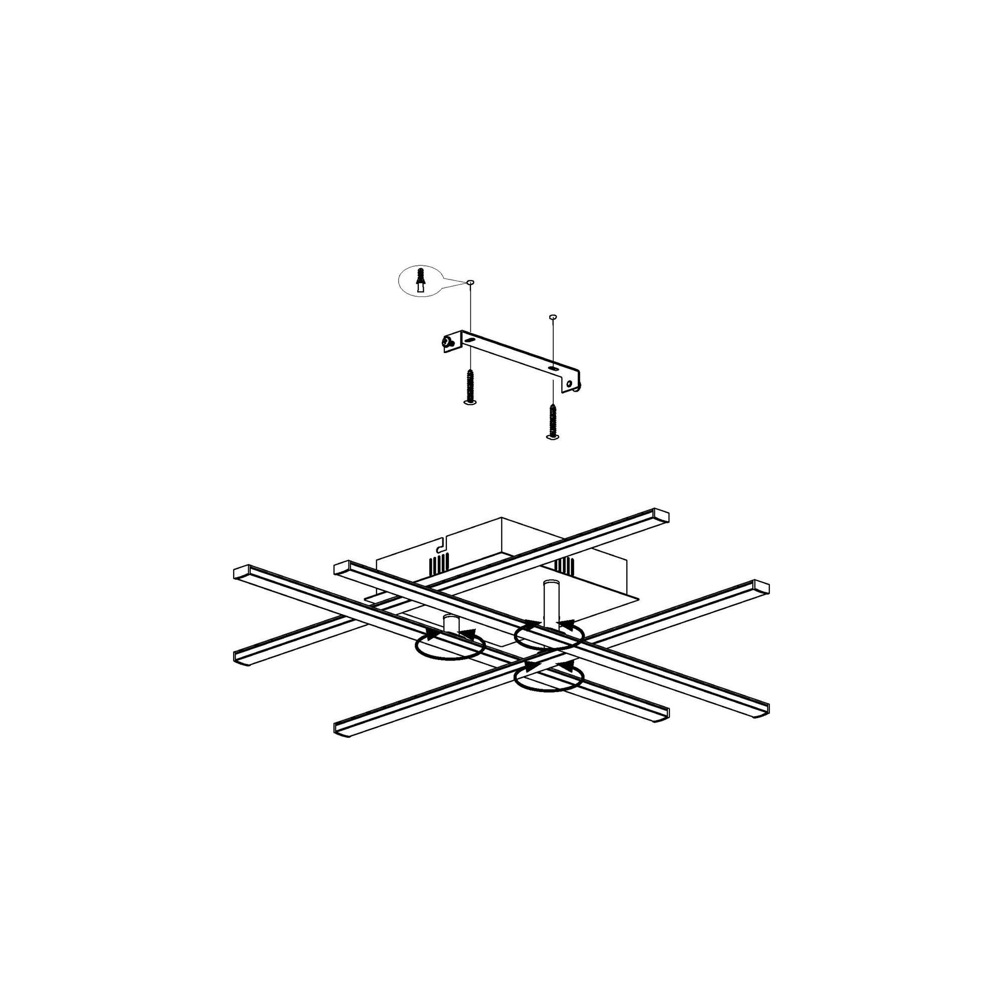 Plafonnier en métal noir LASANA 3 led intégrée 4X5,3W