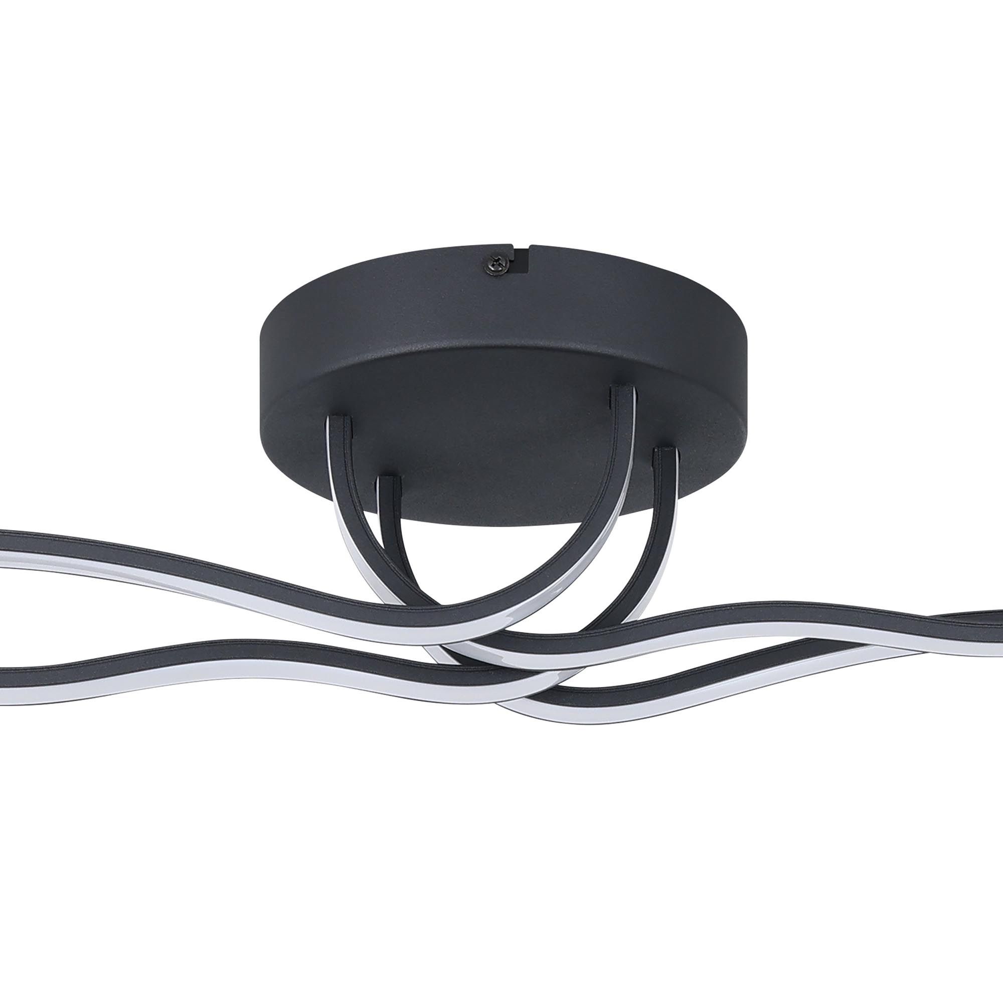 Plafonnier en métal noir RONCADE 1 led intégrée 36W