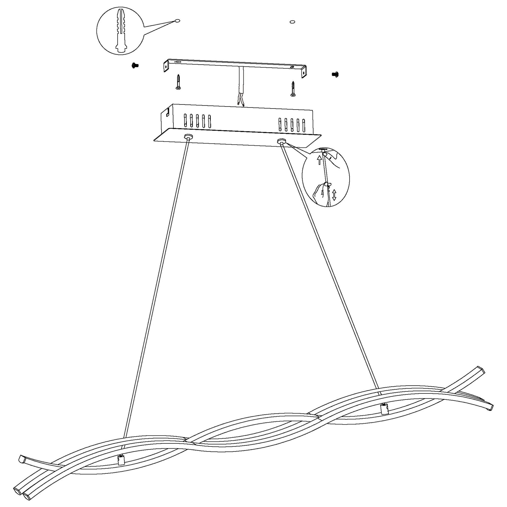 Suspension en métal noir LASANA 3 led intégrée 33W