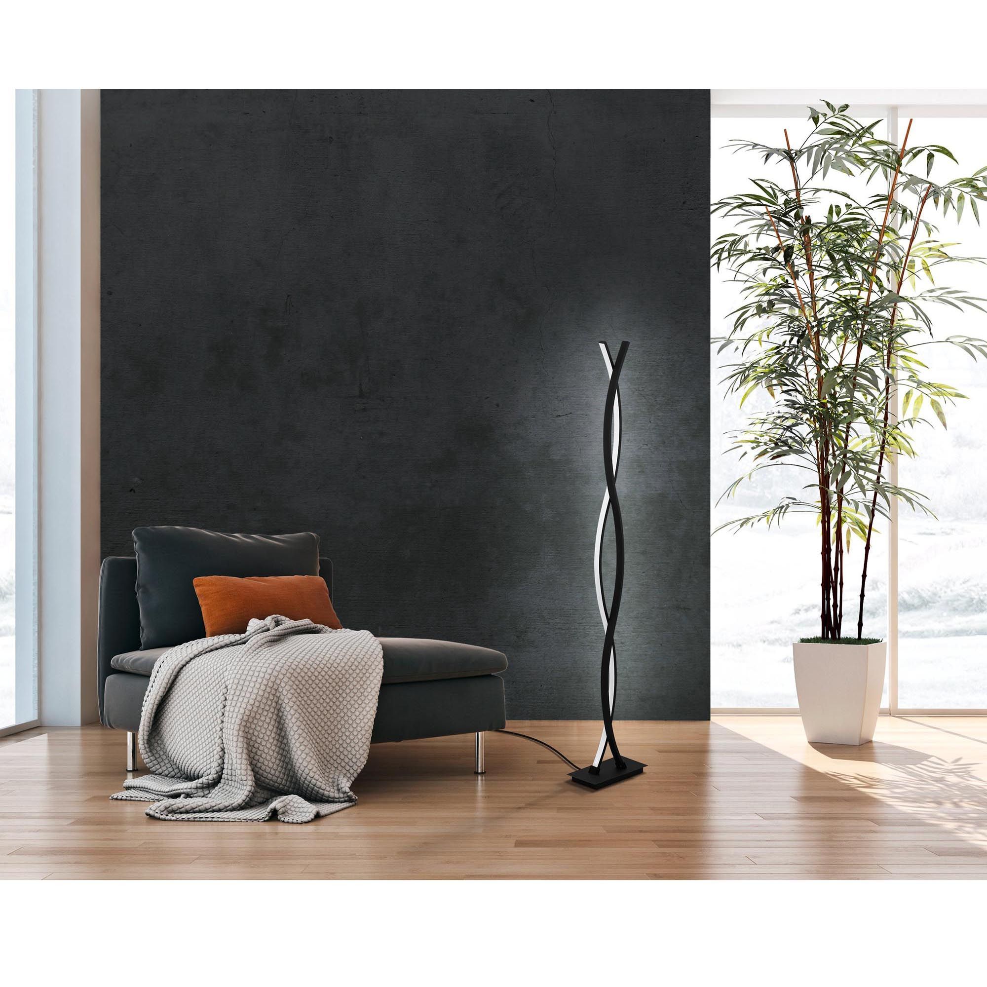 Lampadaire en métal noir LASANA 3 led intégrée 36W