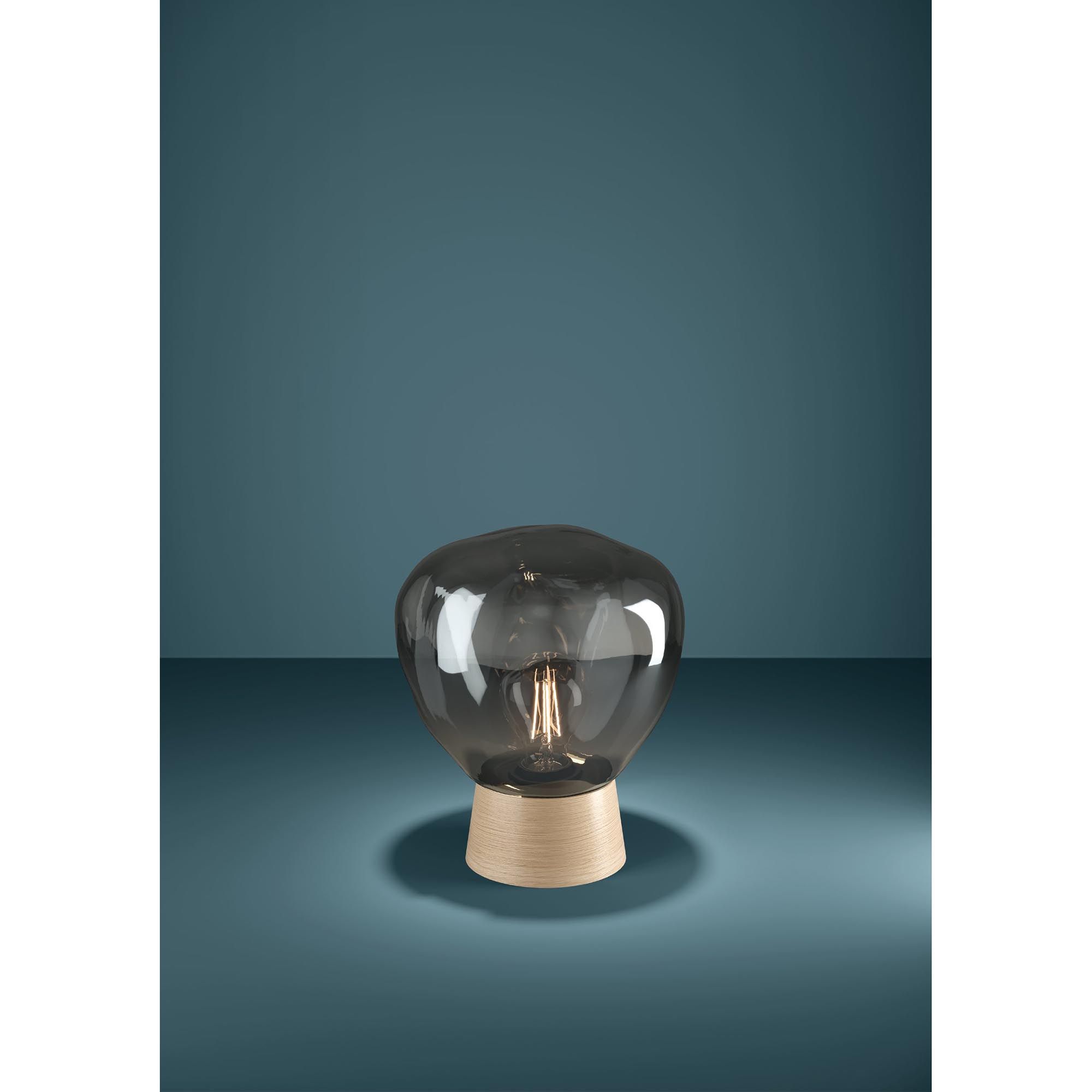 Lampe de table en verre fume MAGACELA E27 40W