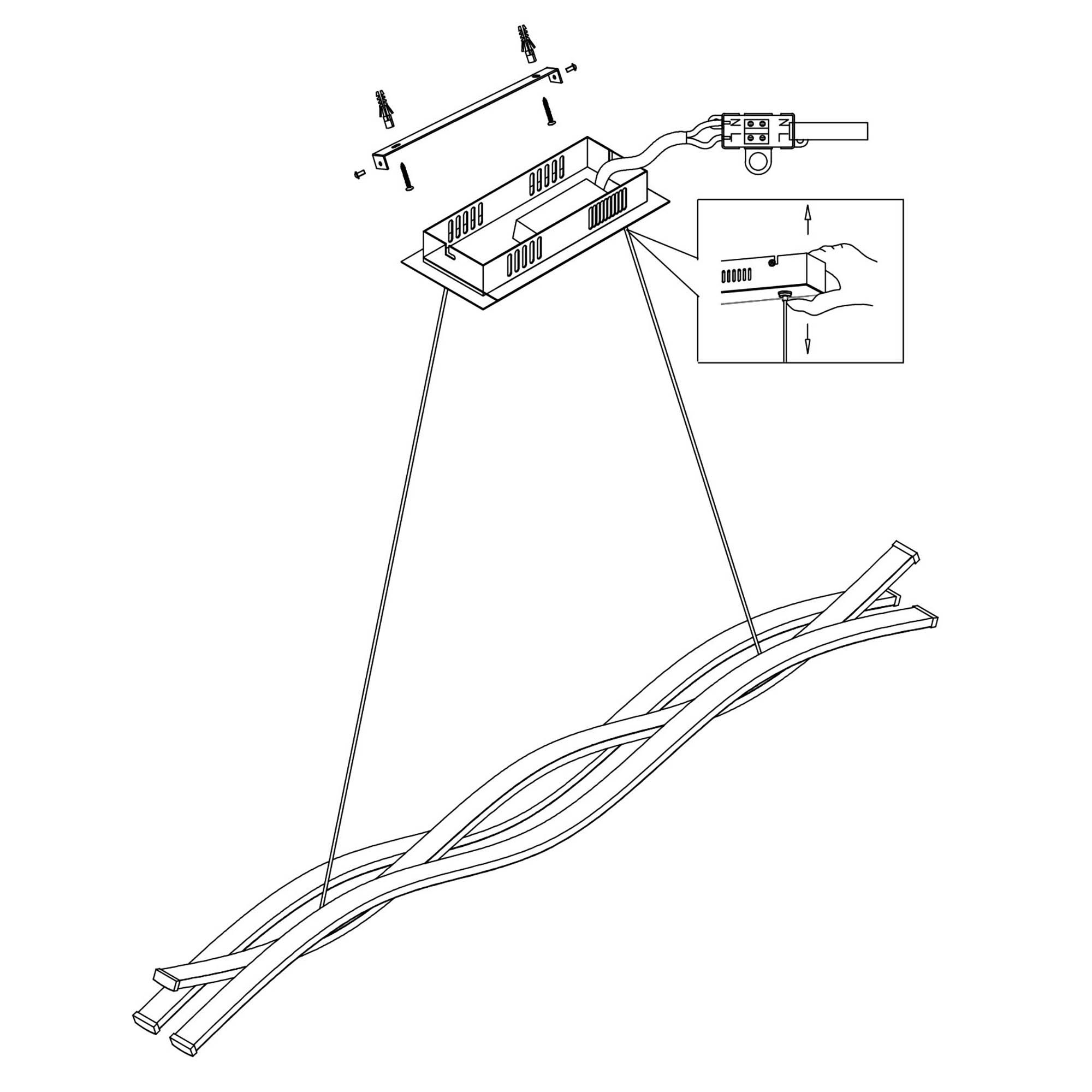 Suspension en métal chrome LASANA 2 led inégrée 35W