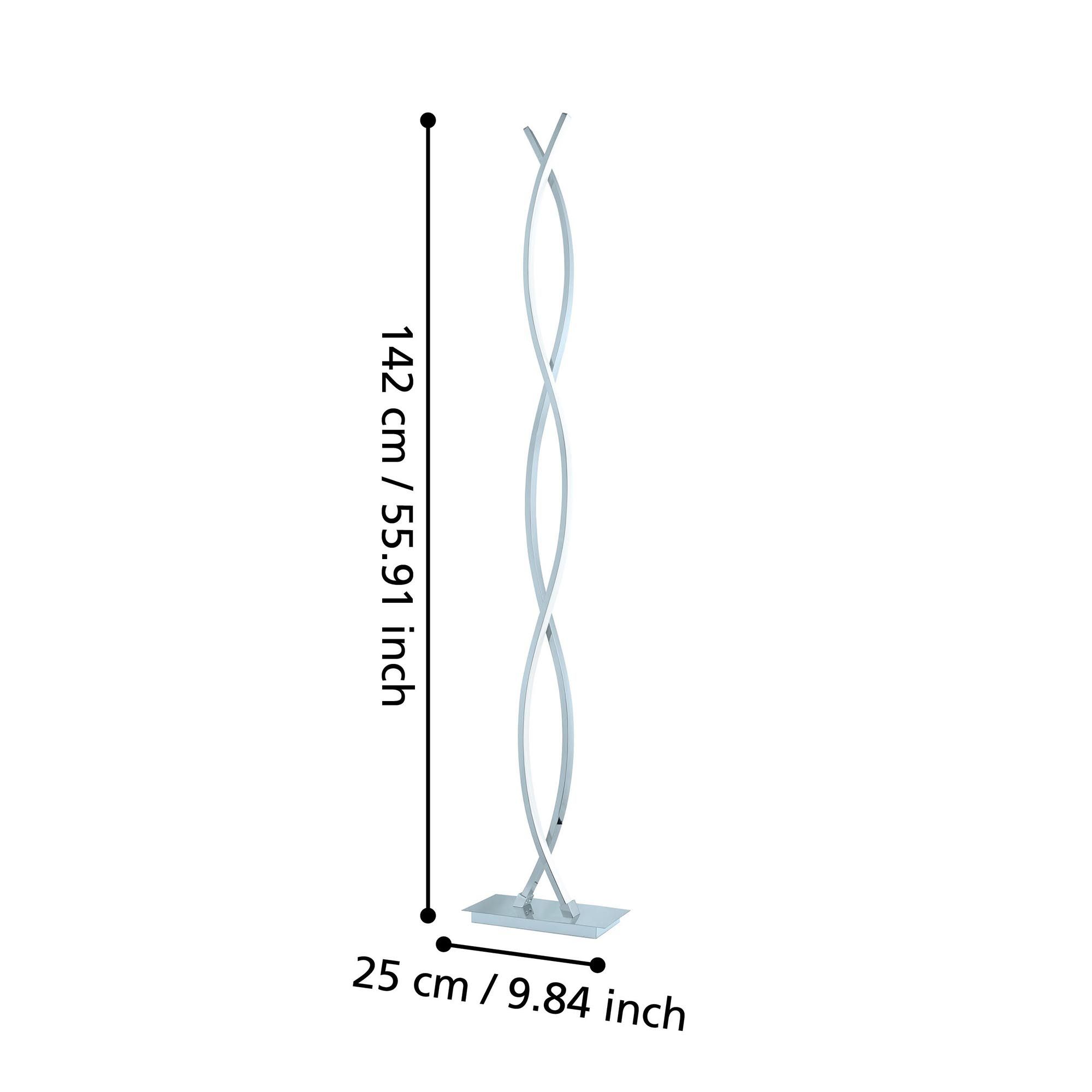 Lampadaire en métal chrome LASANA 2 led intégrée 36W