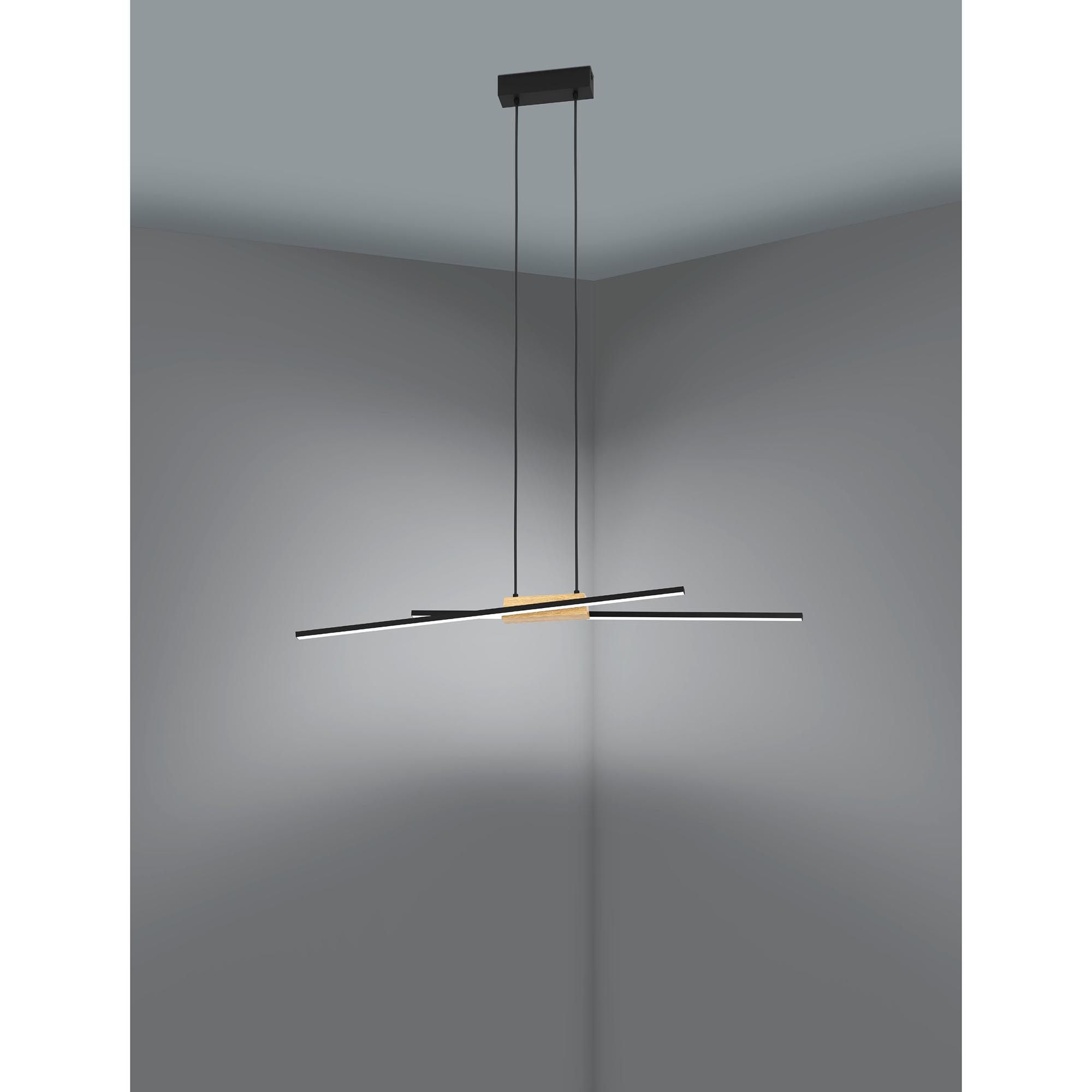 Suspension en métal noir PANAGRIA led intégrée  2X13W