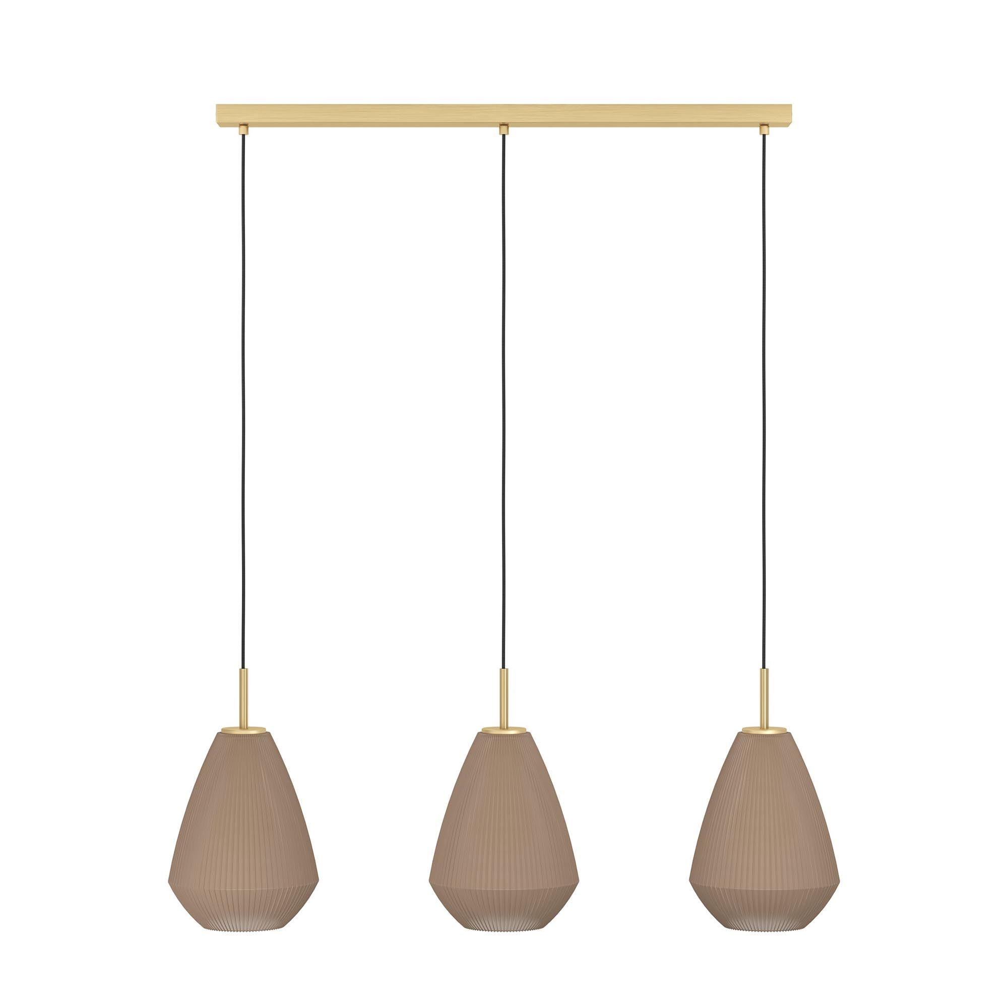 Suspension en métal taupe CAPRAROLA E27 3X40W