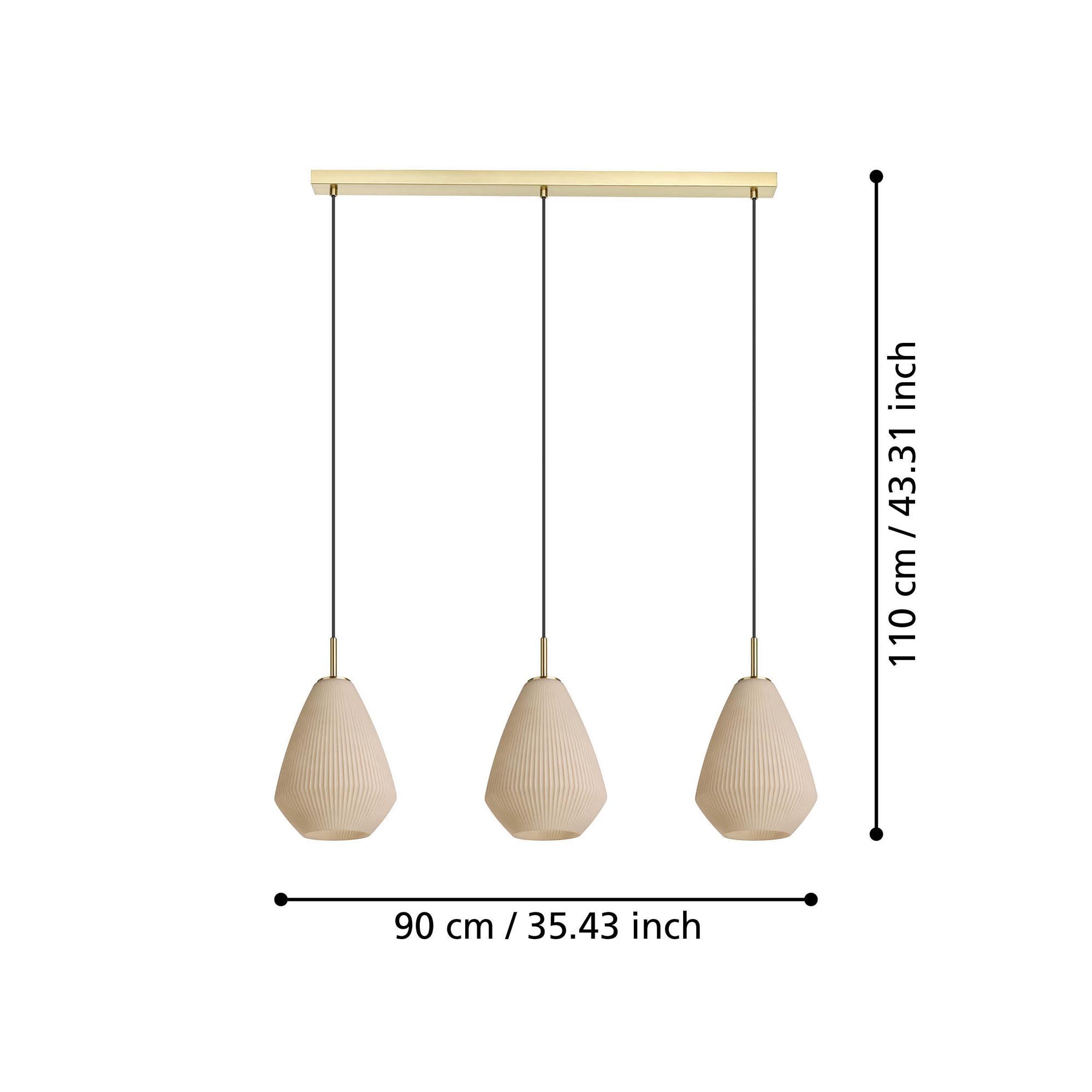 Suspension en métal taupe CAPRAROLA E27 3X40W