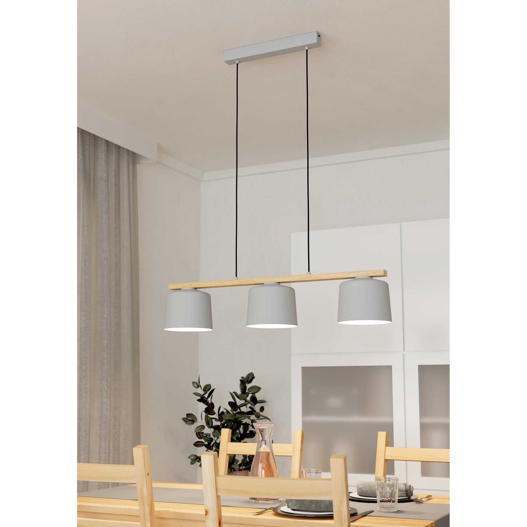 Suspension en métal gris MARIEL E27 3X40W