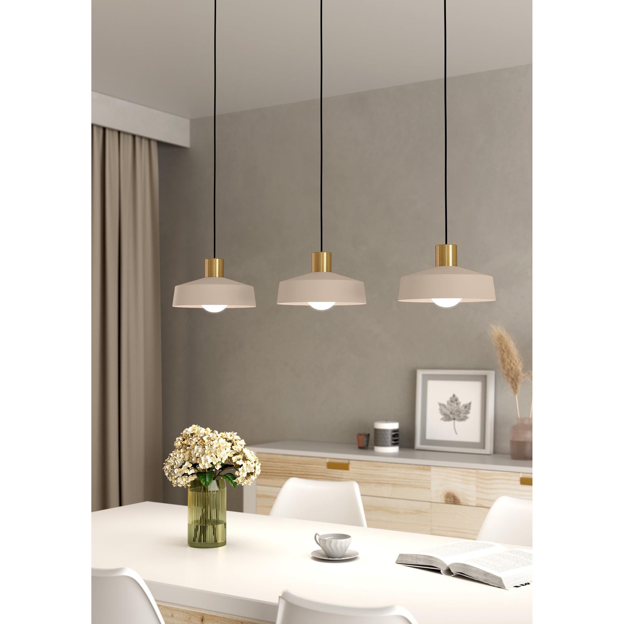 Suspension en métal sable VALDIOLA E27 3X40W