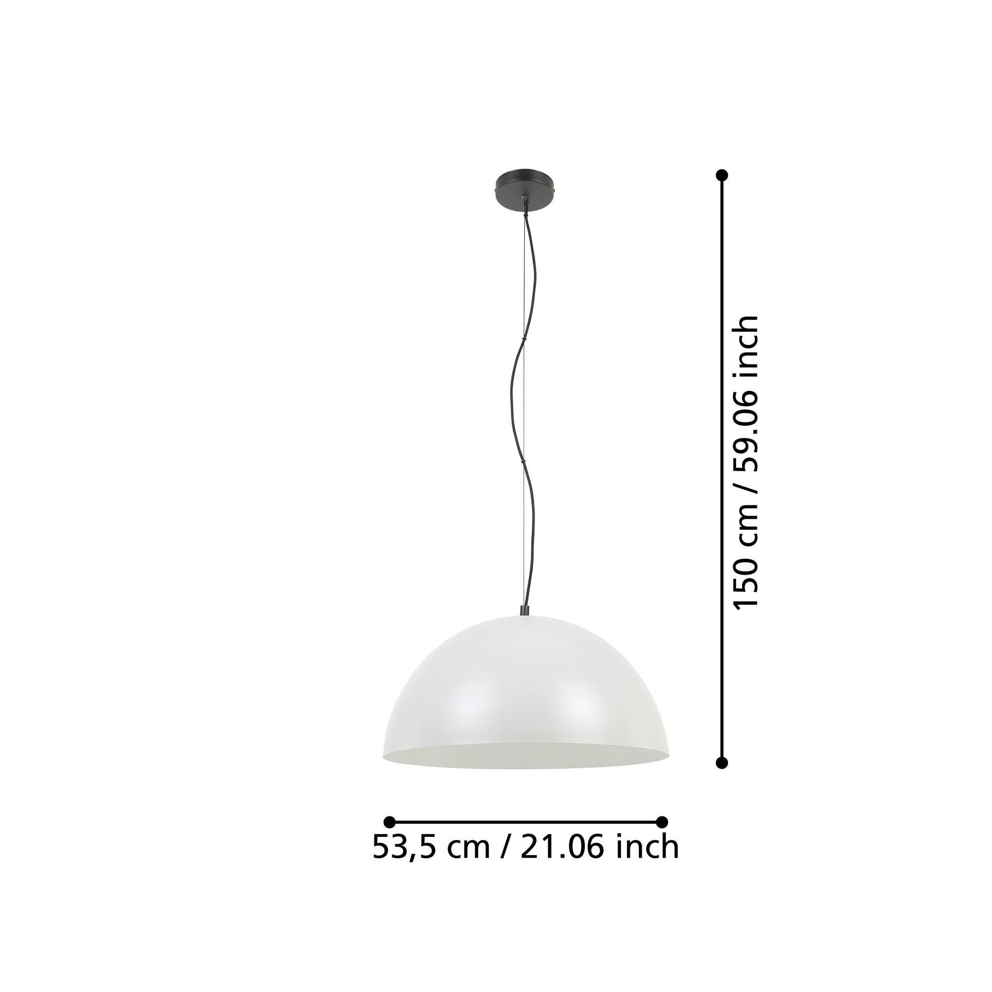 Suspension métal blanc GAETANO E27 1X40W