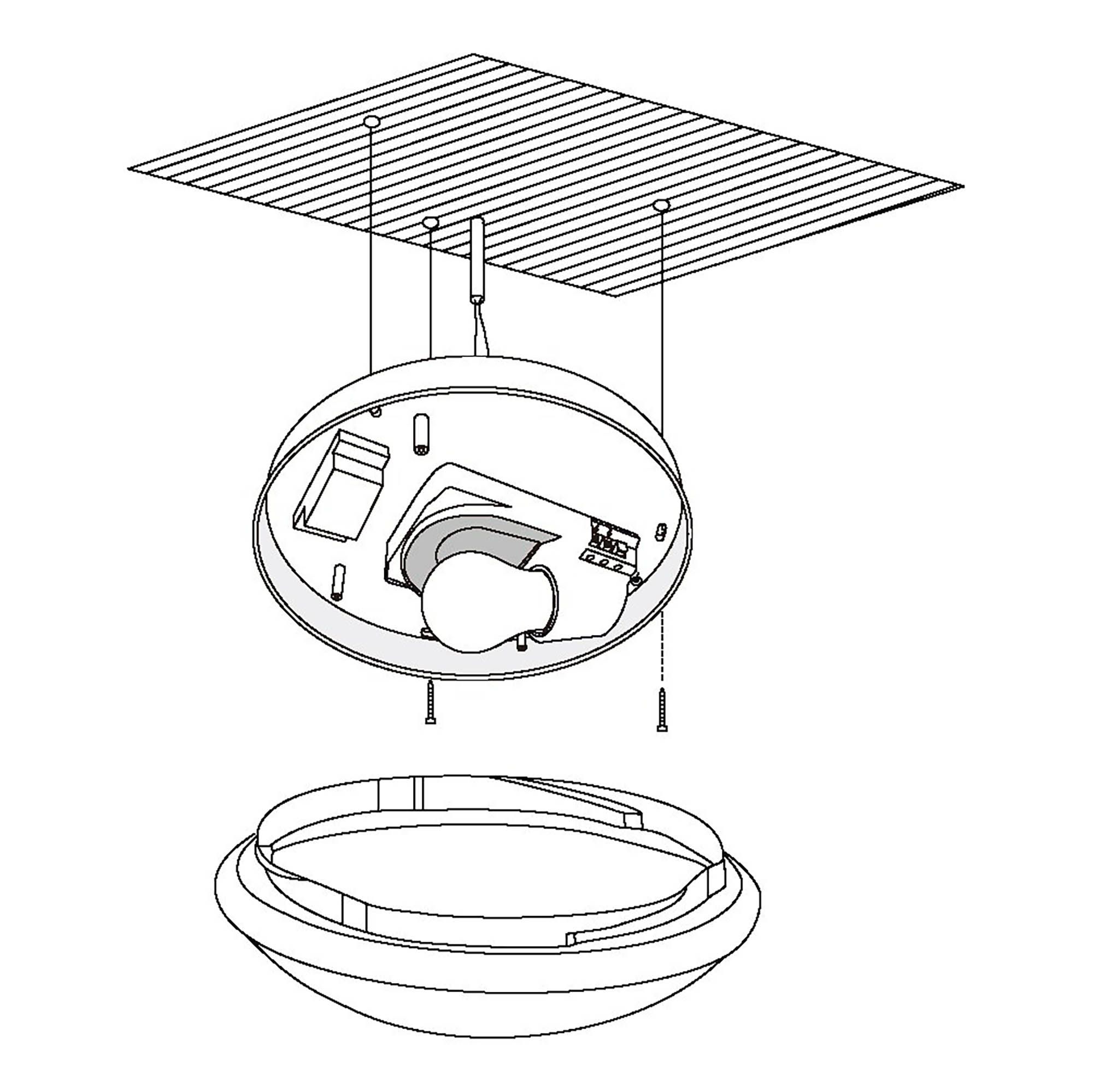 Plafonnier en plastique opale BARI-M E27 20W