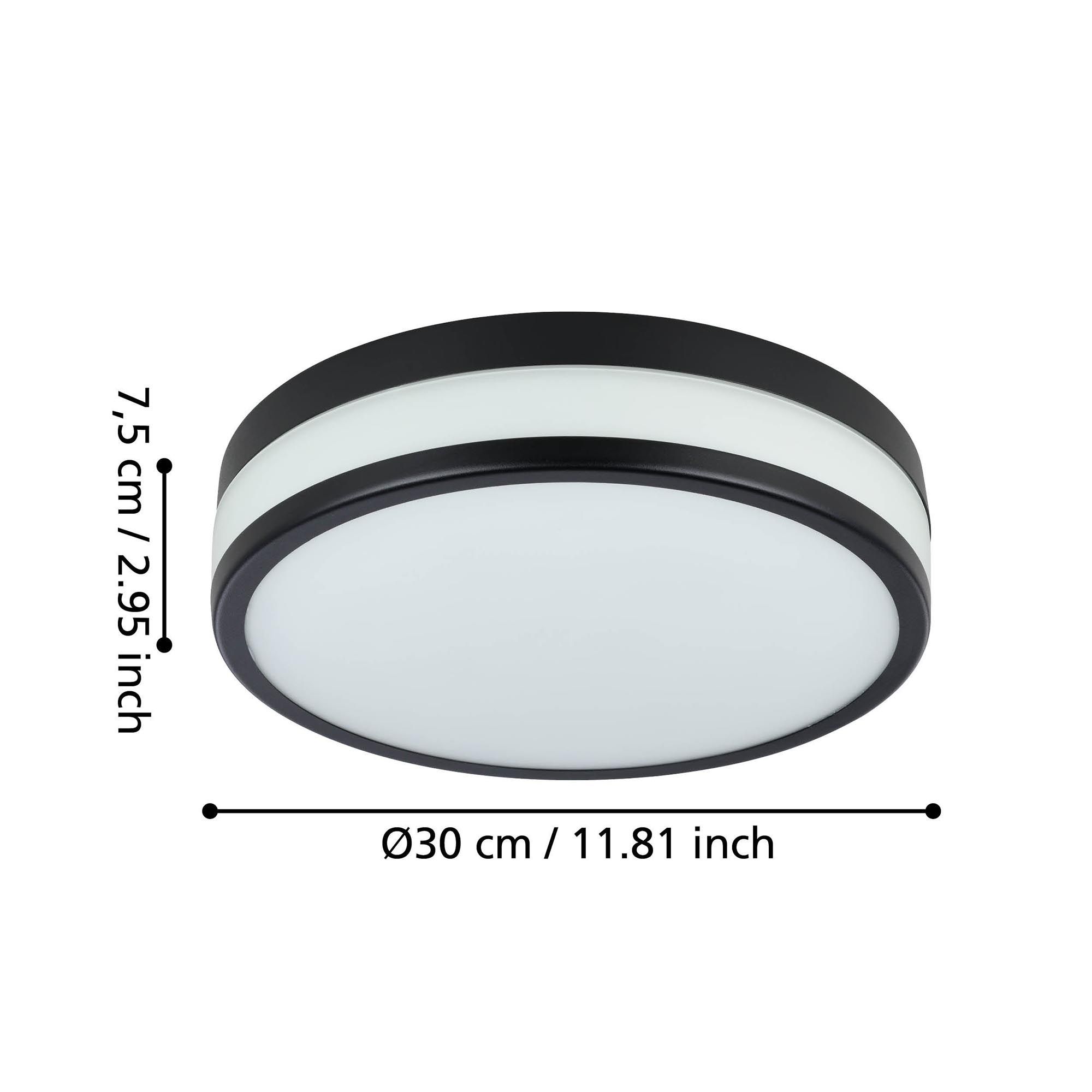 Plafonnier en verre noir LED PALERMO led intégrée 3X5,7W