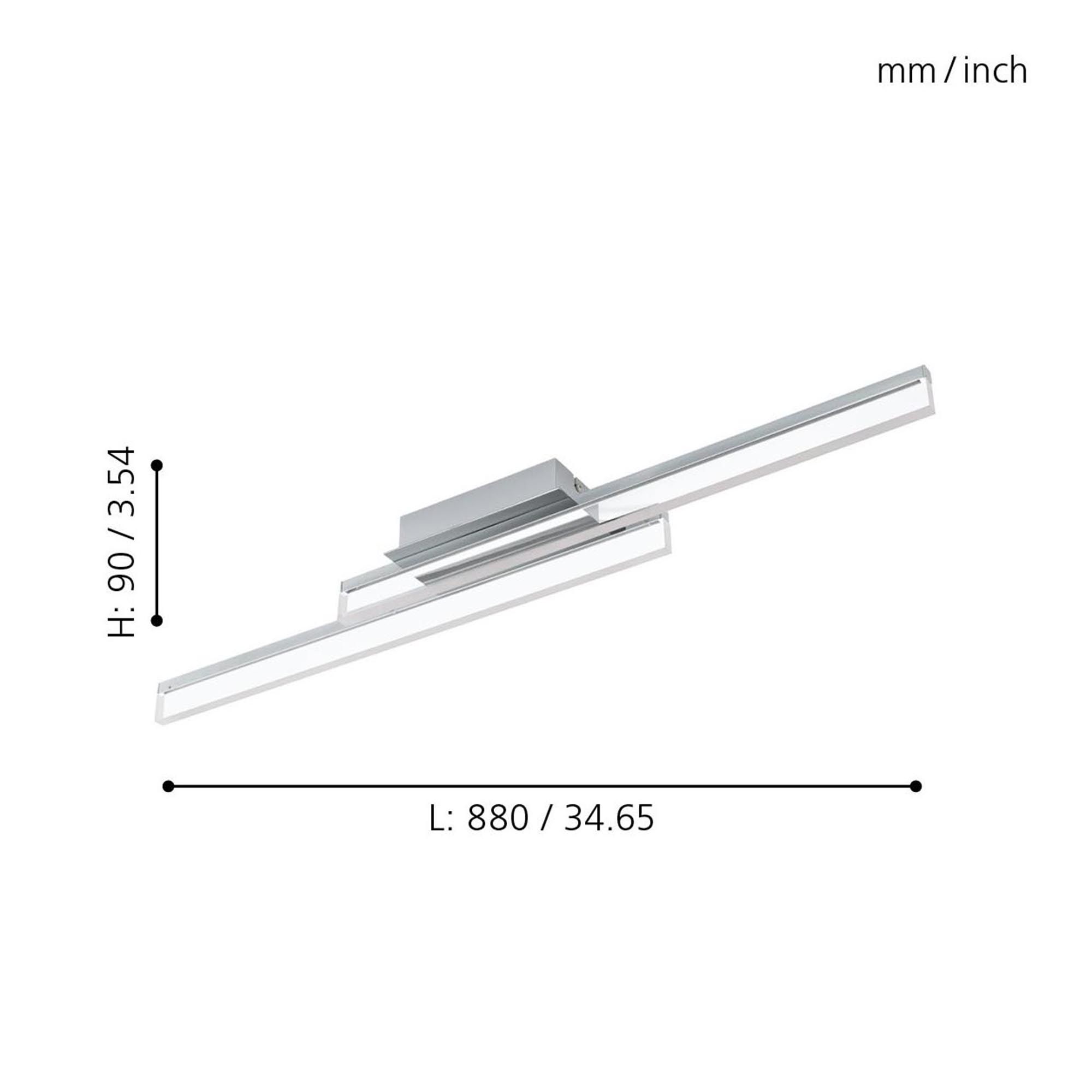 Applique murale en métal chrome PALMITAL led intégrée 2X11W