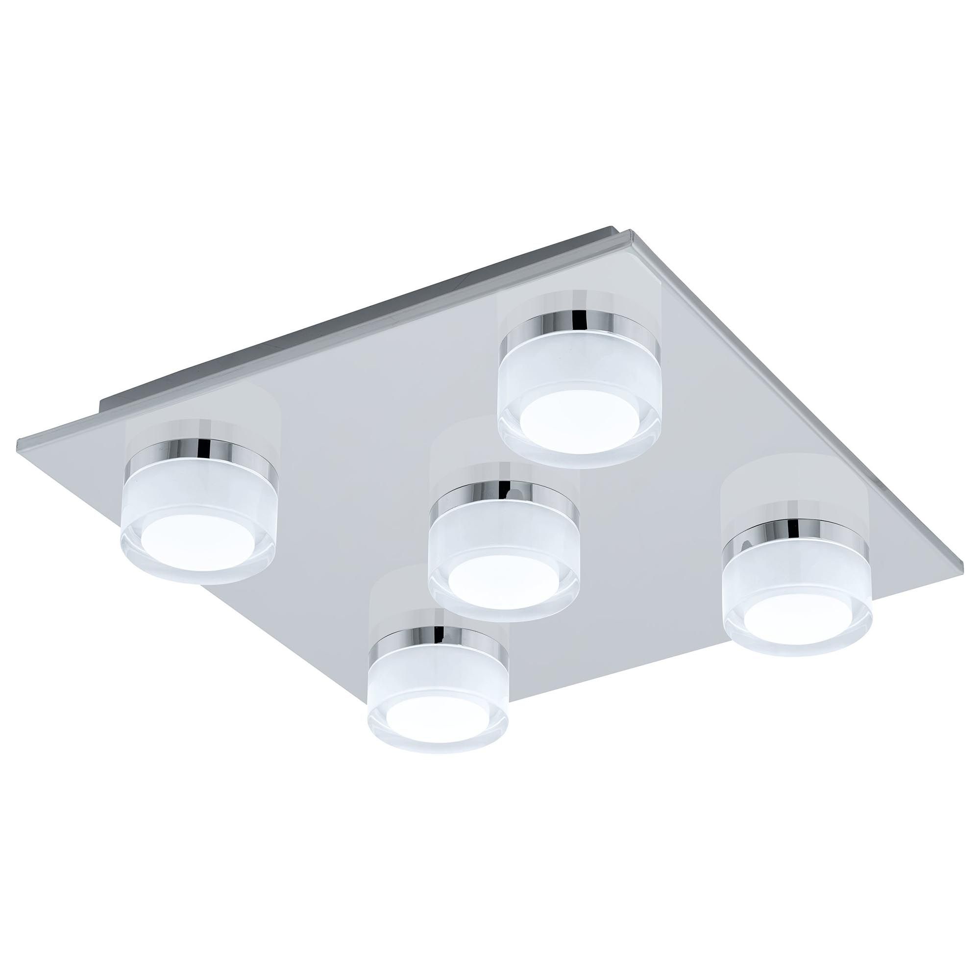 Plafonnier en métal chrome ROMENDO 1 led intégrée 5X5,4W