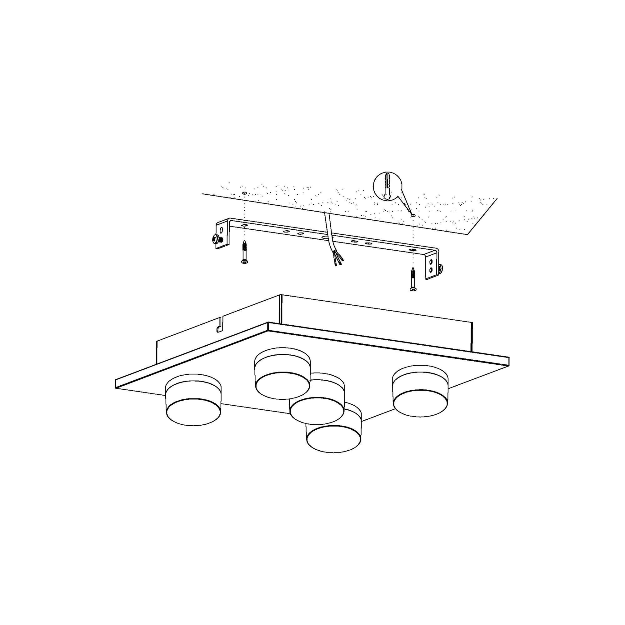 Plafonnier en métal chrome ROMENDO 1 led intégrée 5X5,4W