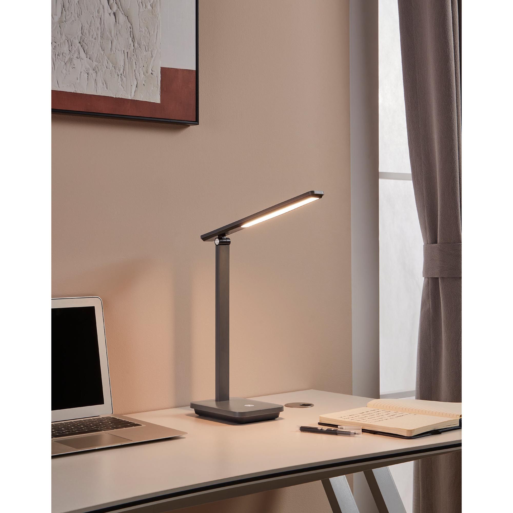 Lampe de bureau en plastique anthracite INIESTA led intégrée 3,6W