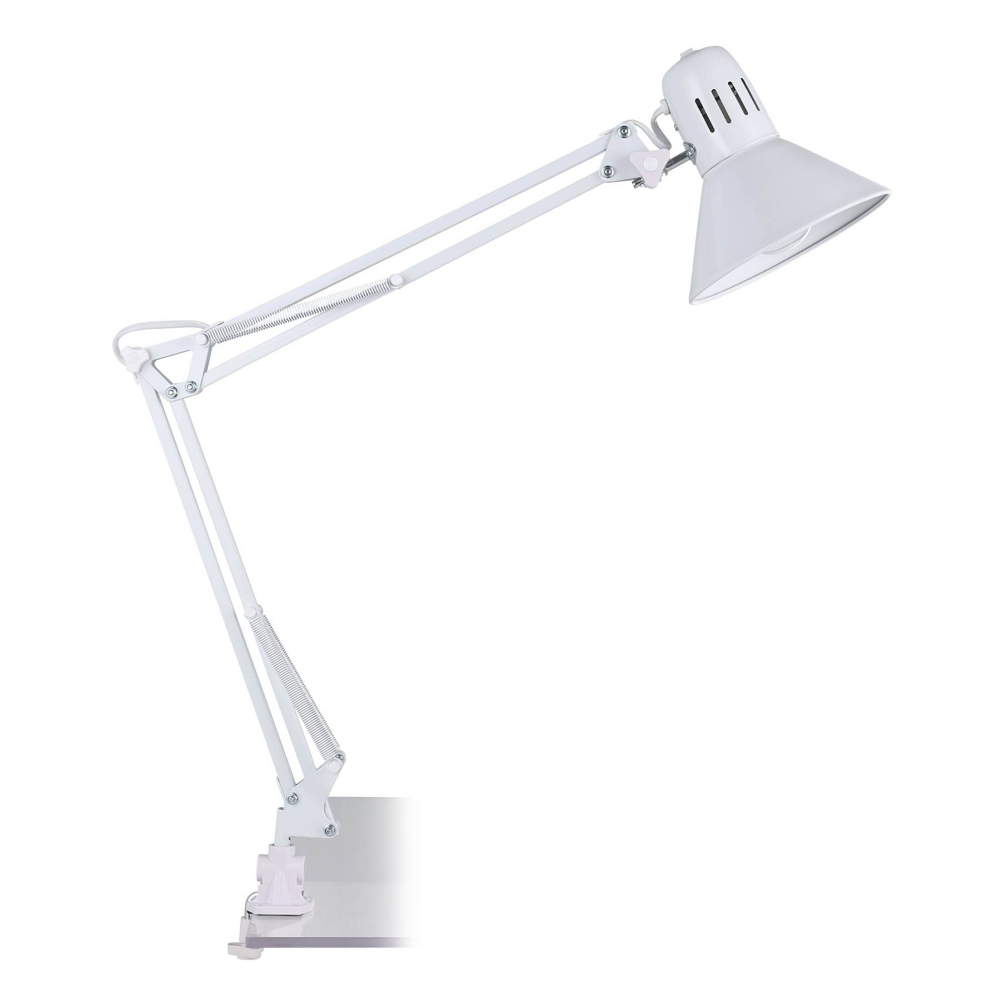 Lampe de bureau en métal blanc FIRMO E27 40W