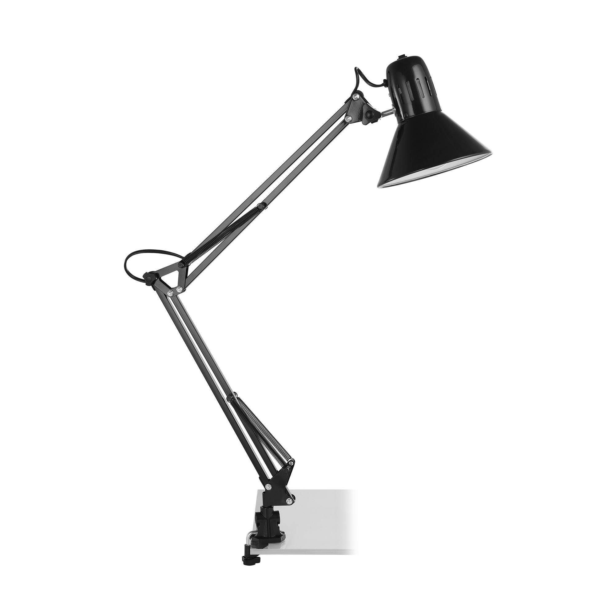 Lampe de bureau en métal noir FIRMO E27 40W