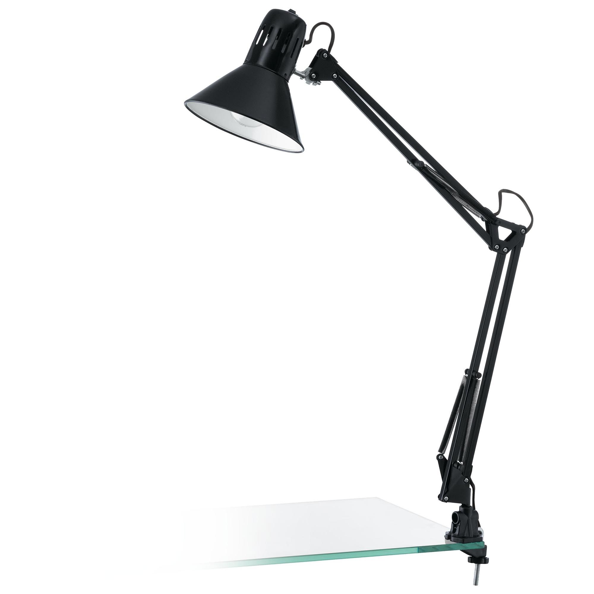 Lampe de bureau en métal noir FIRMO E27 40W