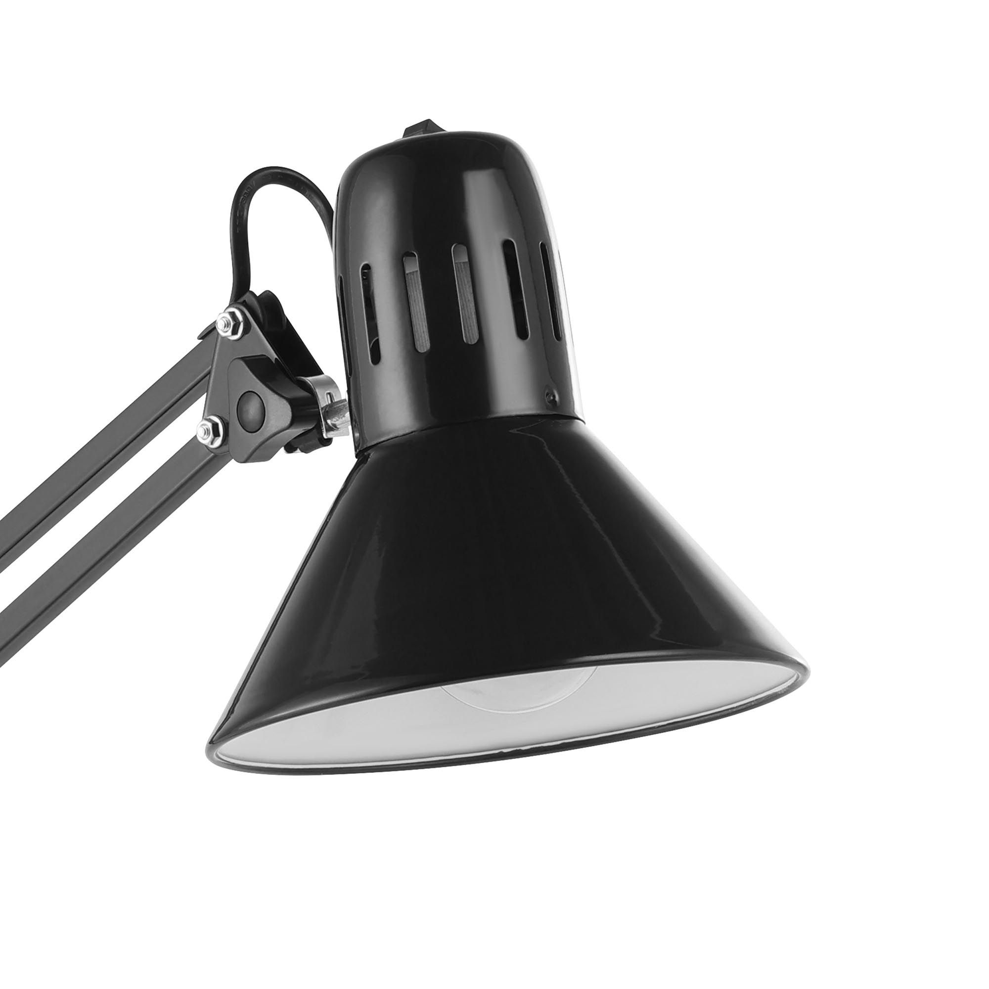 Lampe de bureau en métal noir FIRMO E27 40W