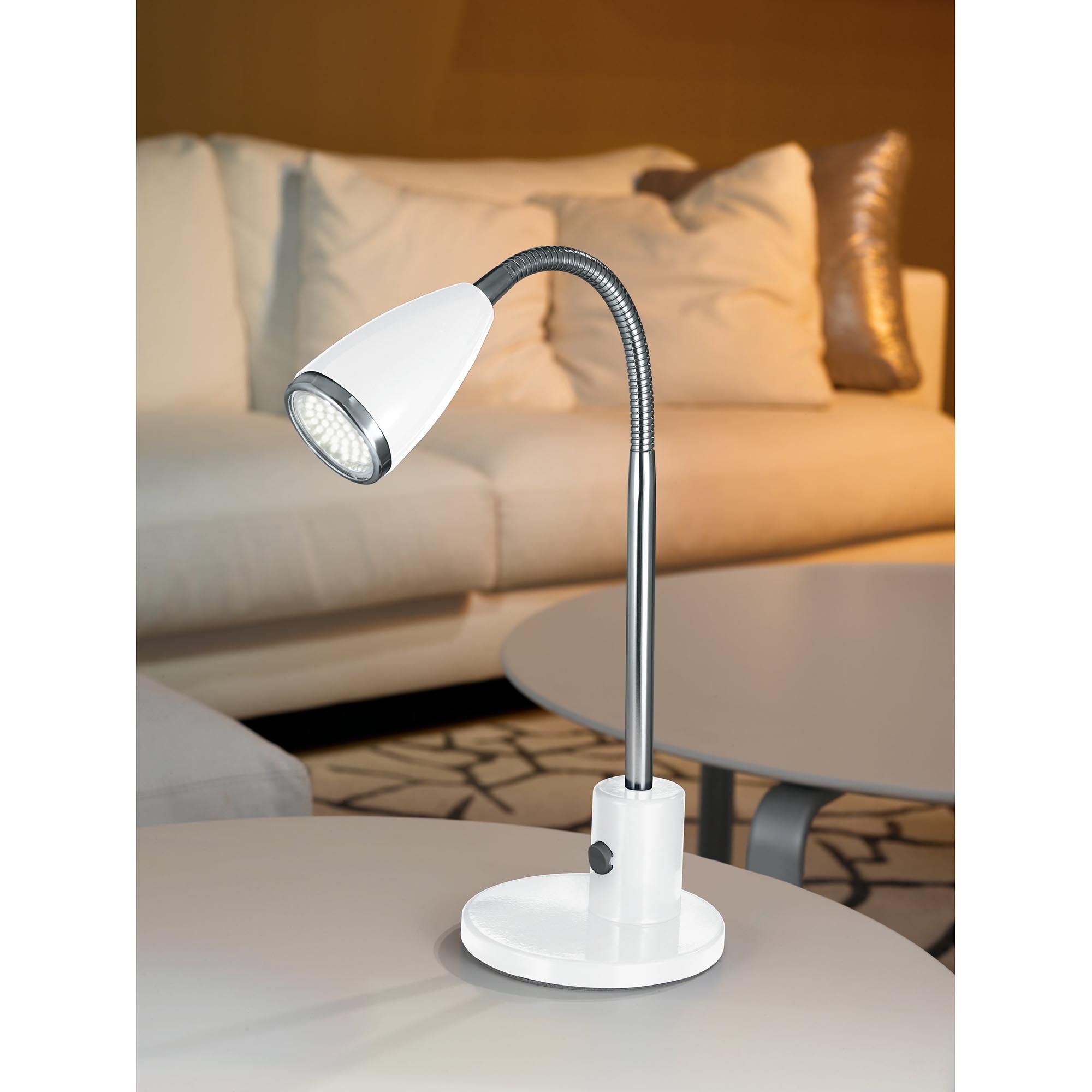 Lampe de bureau en métal blanc FOX GU10 2,8W