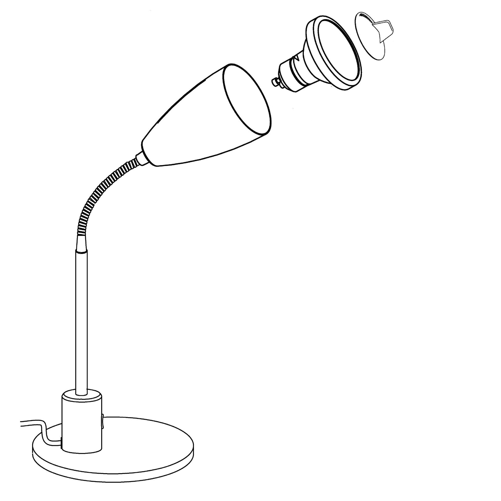 Lampe de bureau en métal blanc FOX GU10 2,8W