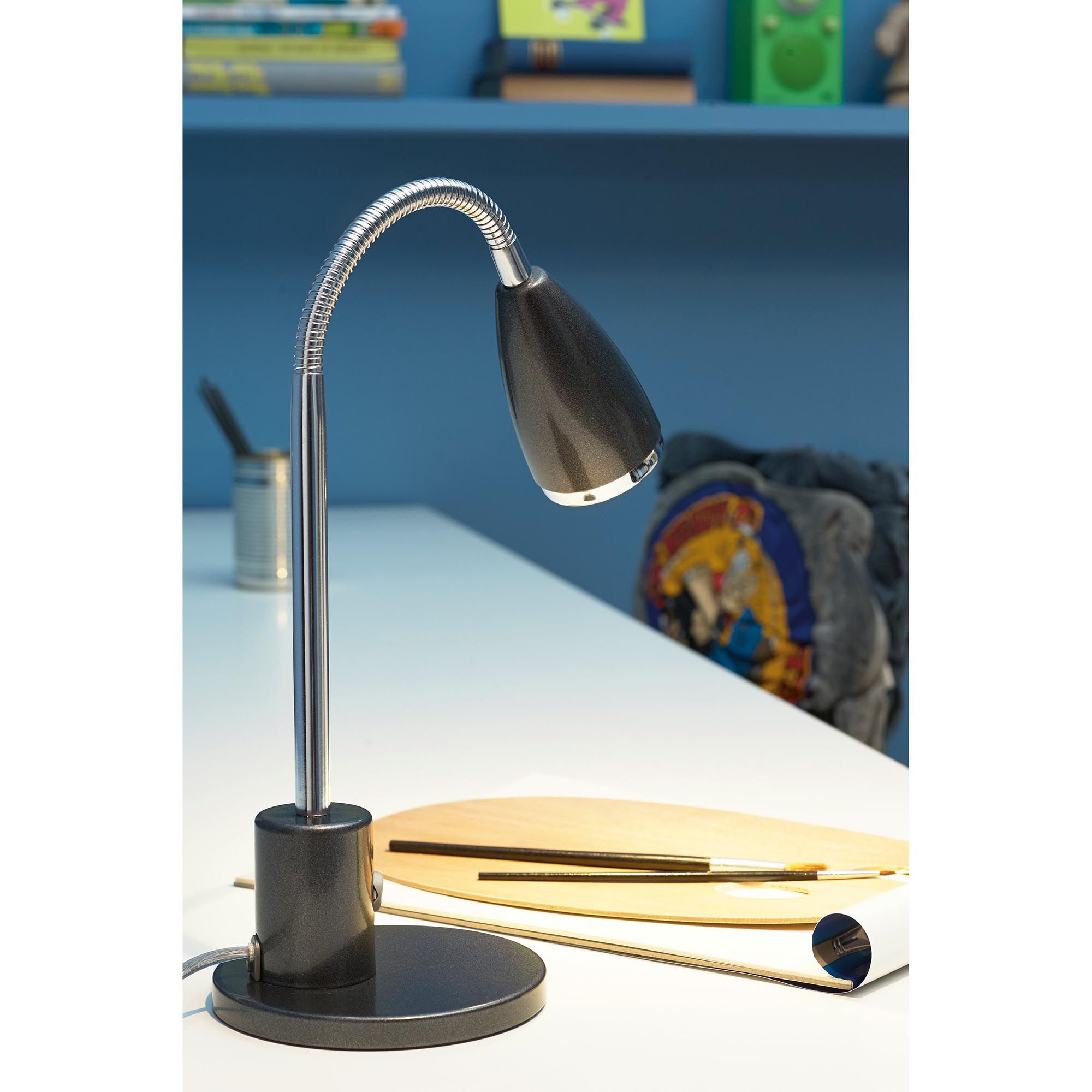 Lampe de bureau en métal noir FOX GU10 2,8W