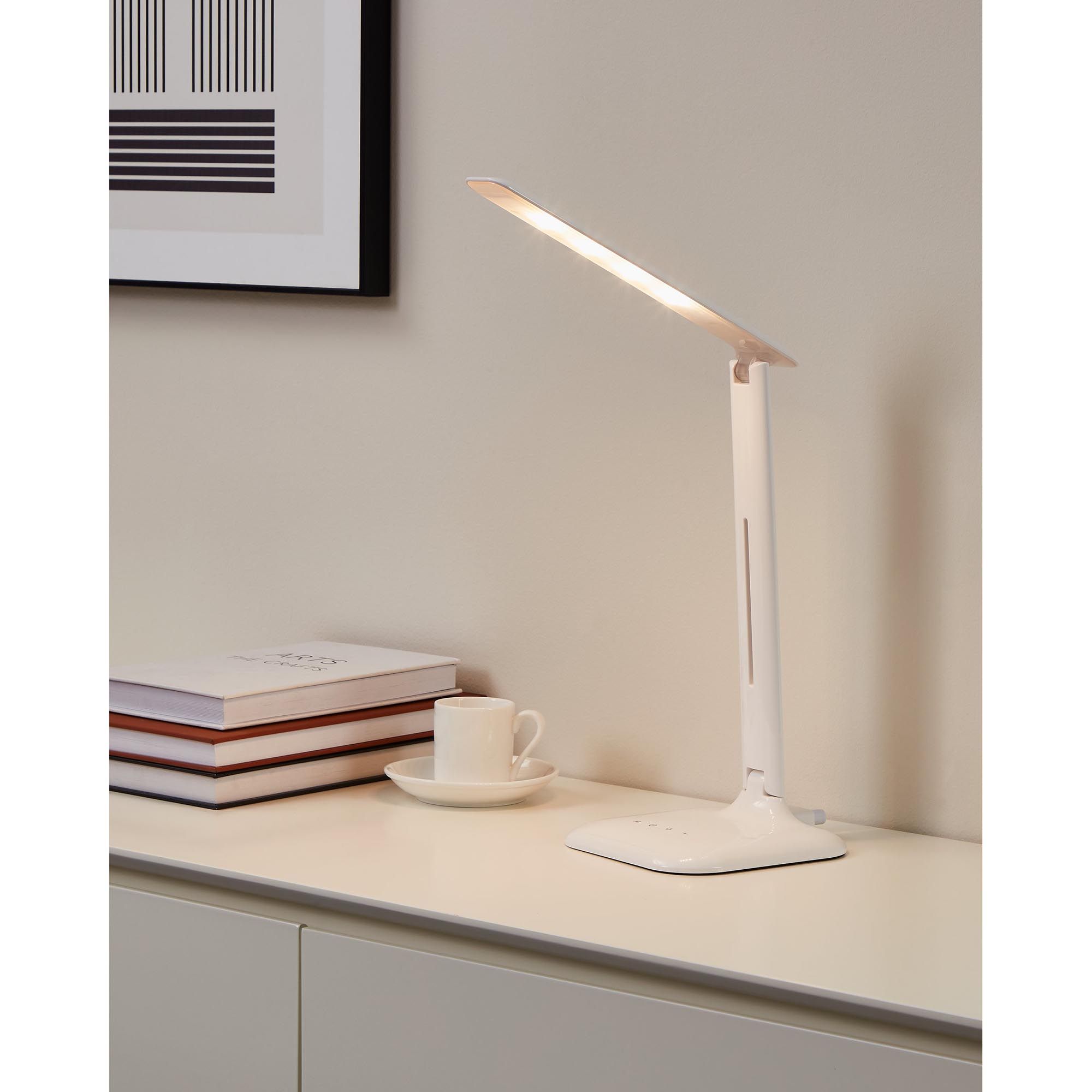 Lampe de bureau en plastique et métal blanc CAUPO led intégrée 2,1W