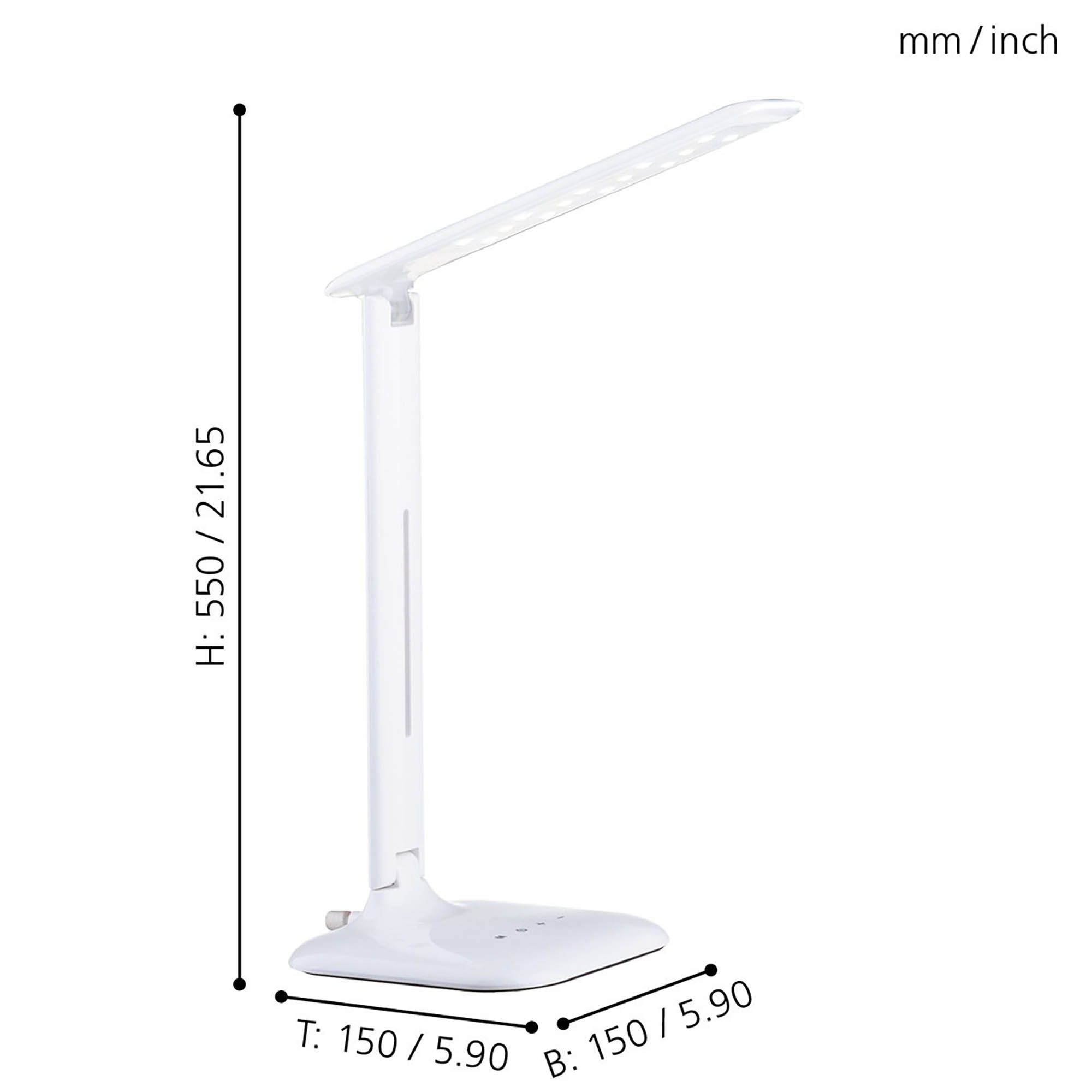 Lampe de bureau en plastique et métal blanc CAUPO led intégrée 2,1W