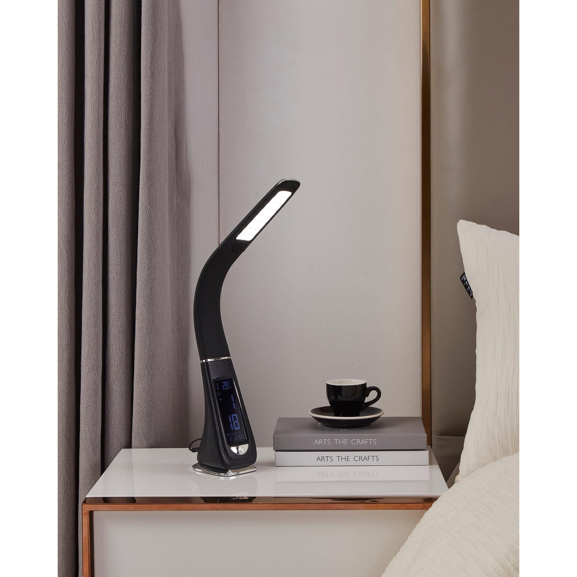 Lampe de bureau plastique et métal noir COGNOLI led intégrée 4,4W