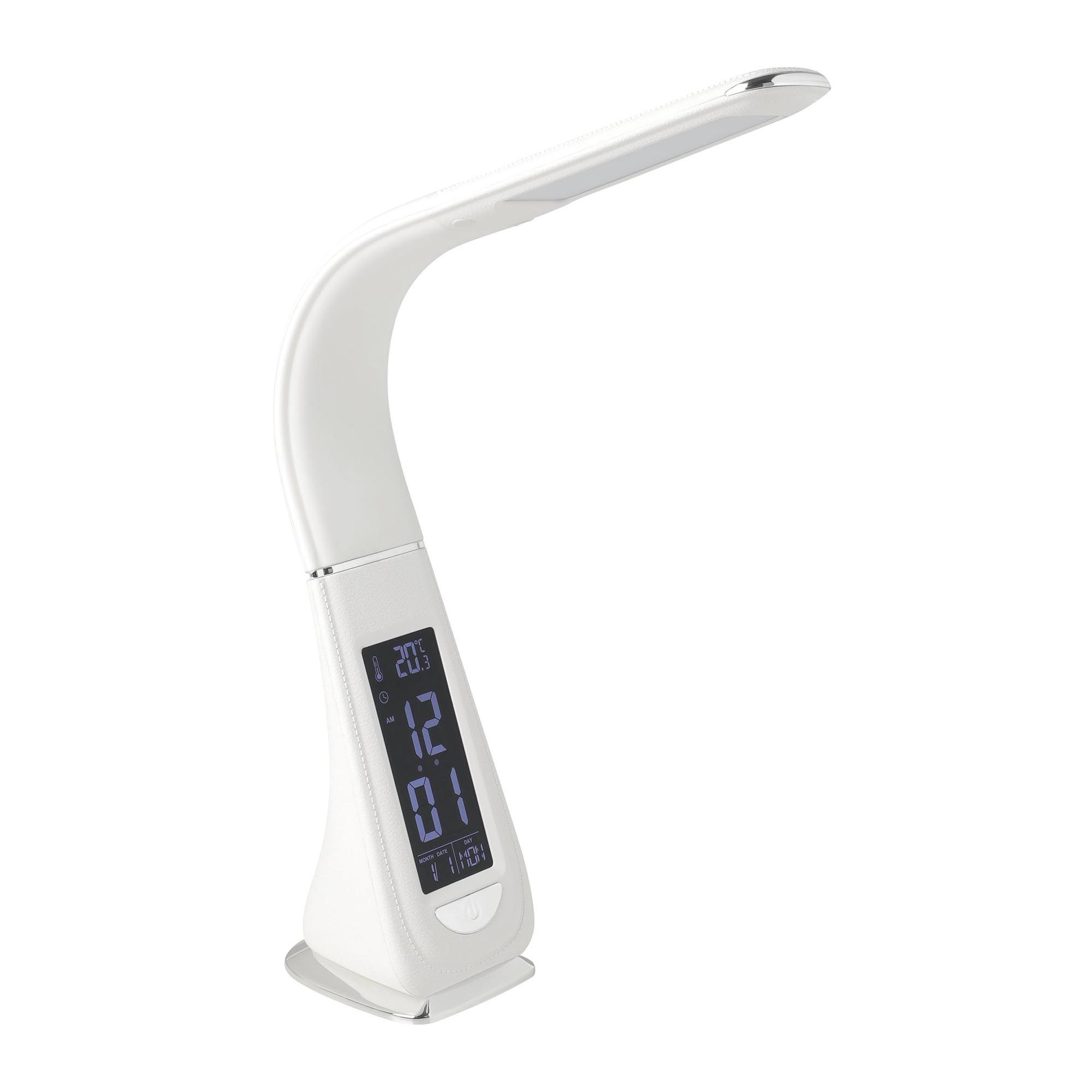 Lampe de bureau plastique et métal blanc COGNOLI led intégrée 4,4W