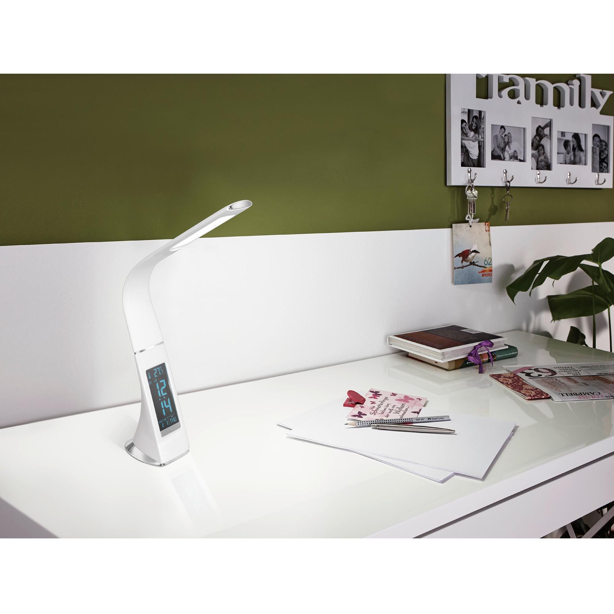 Lampe de bureau plastique et métal blanc COGNOLI led intégrée 4,4W