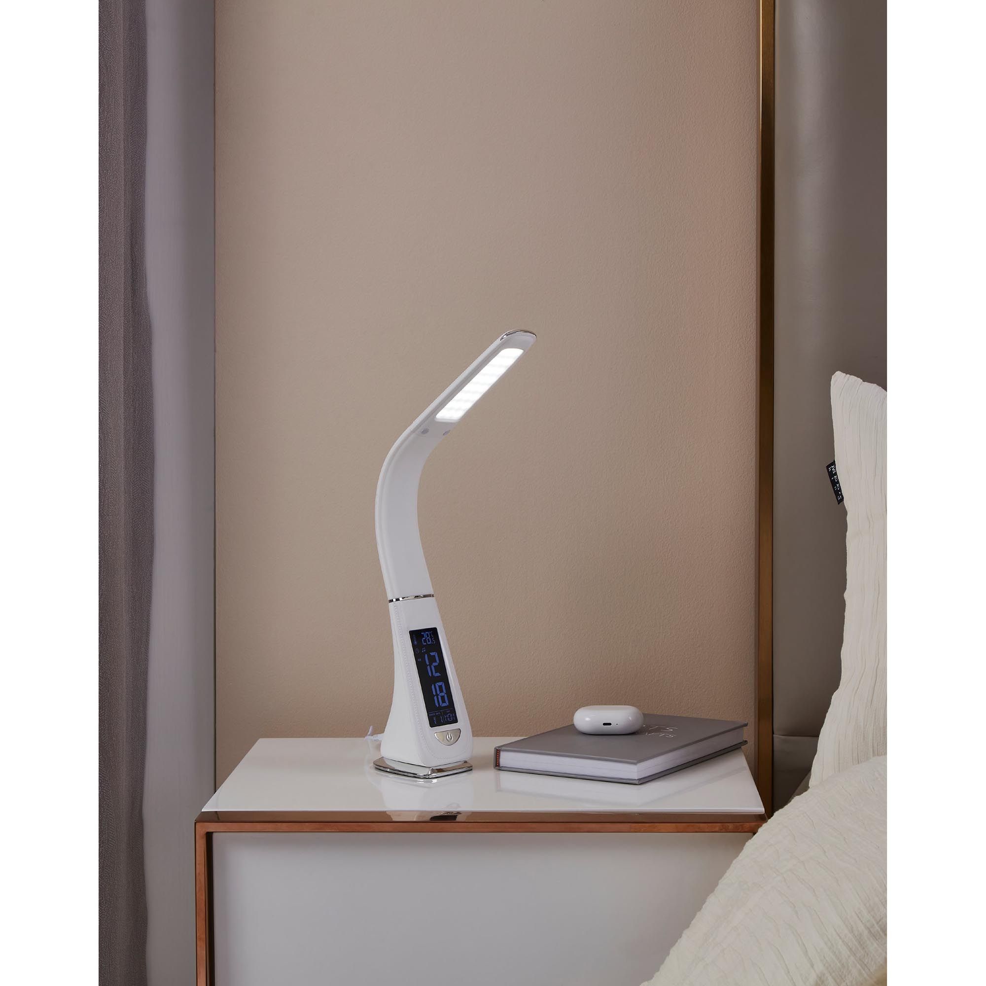 Lampe de bureau plastique et métal blanc COGNOLI led intégrée 4,4W