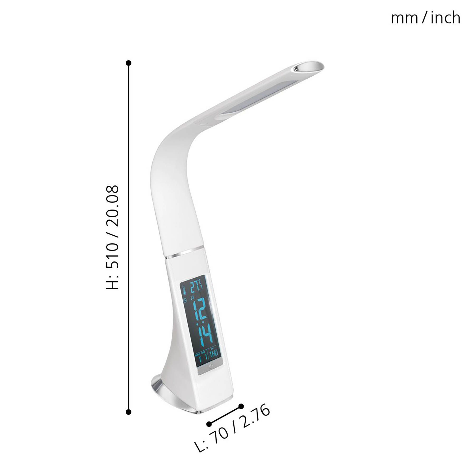 Lampe de bureau plastique et métal blanc COGNOLI led intégrée 4,4W