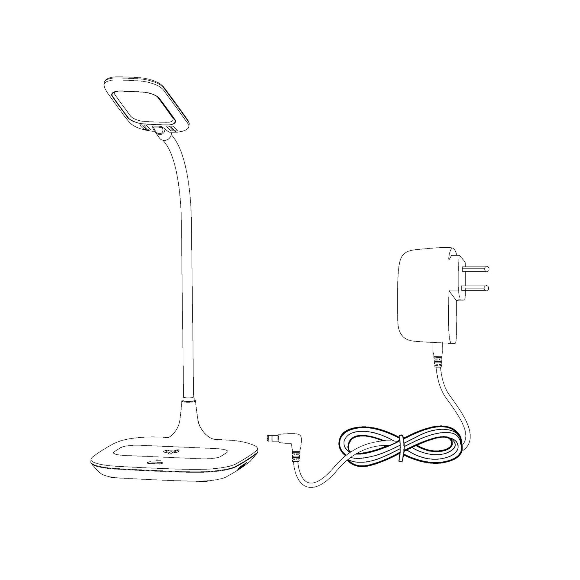 Lampe de bureau plastique et métal blanc MASSERIE led intégrée 3,4W