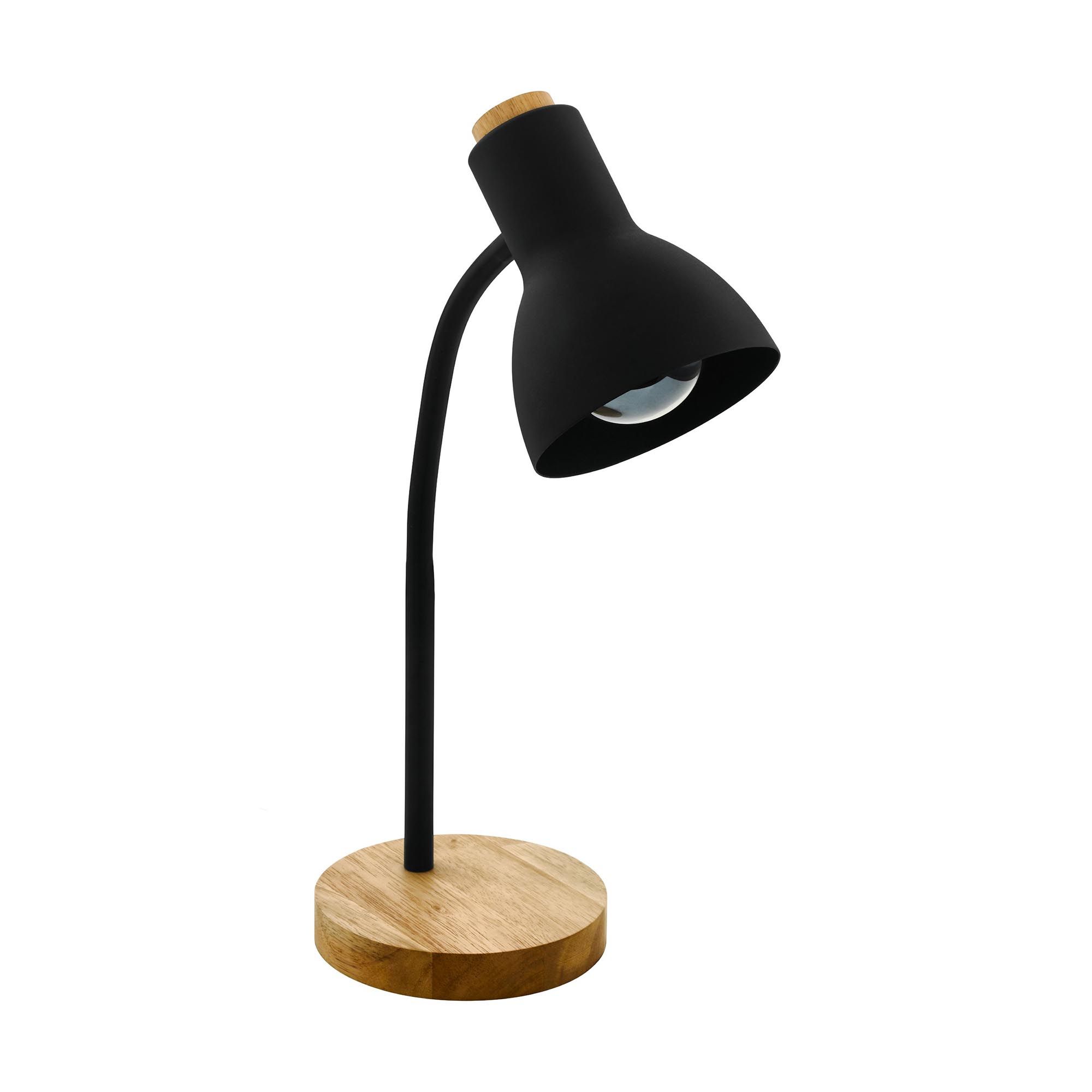 Lampe de bureau en métal noir VERADAL E27 40W