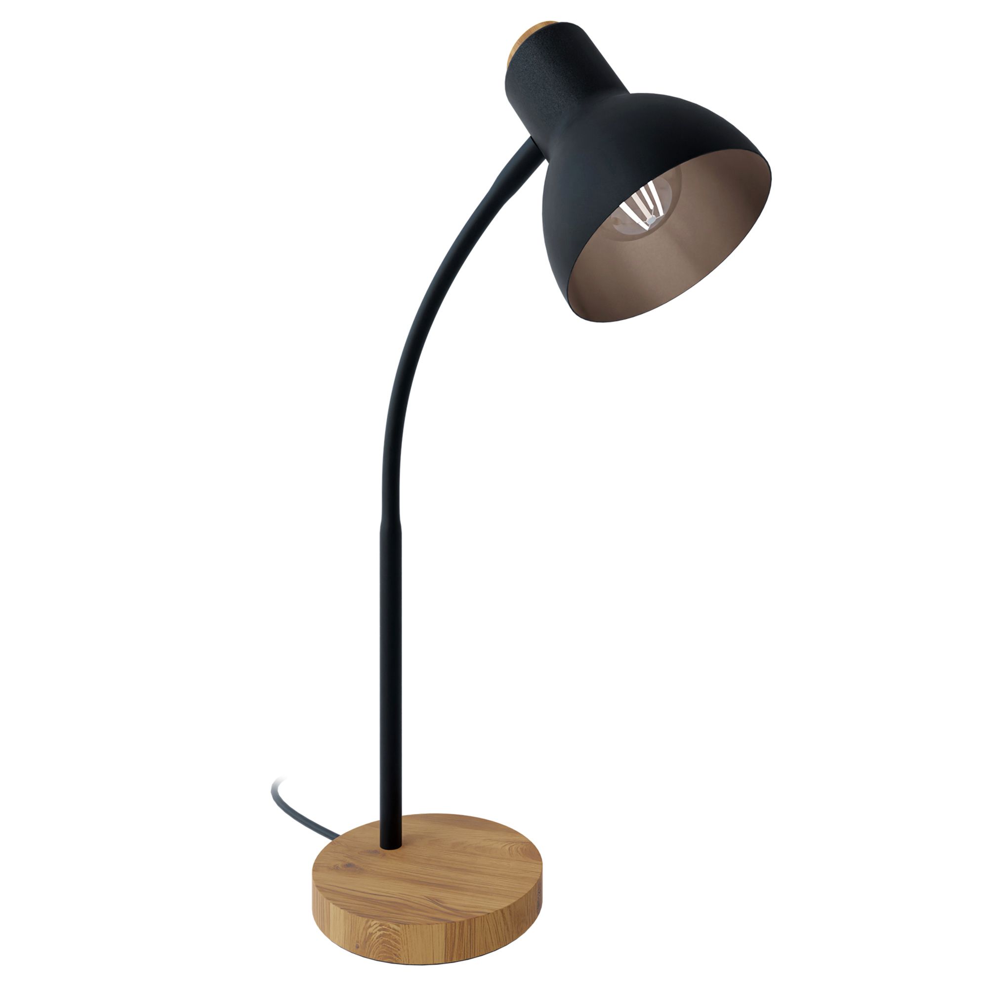 Lampe de bureau VERADAL noir/bois H49cm