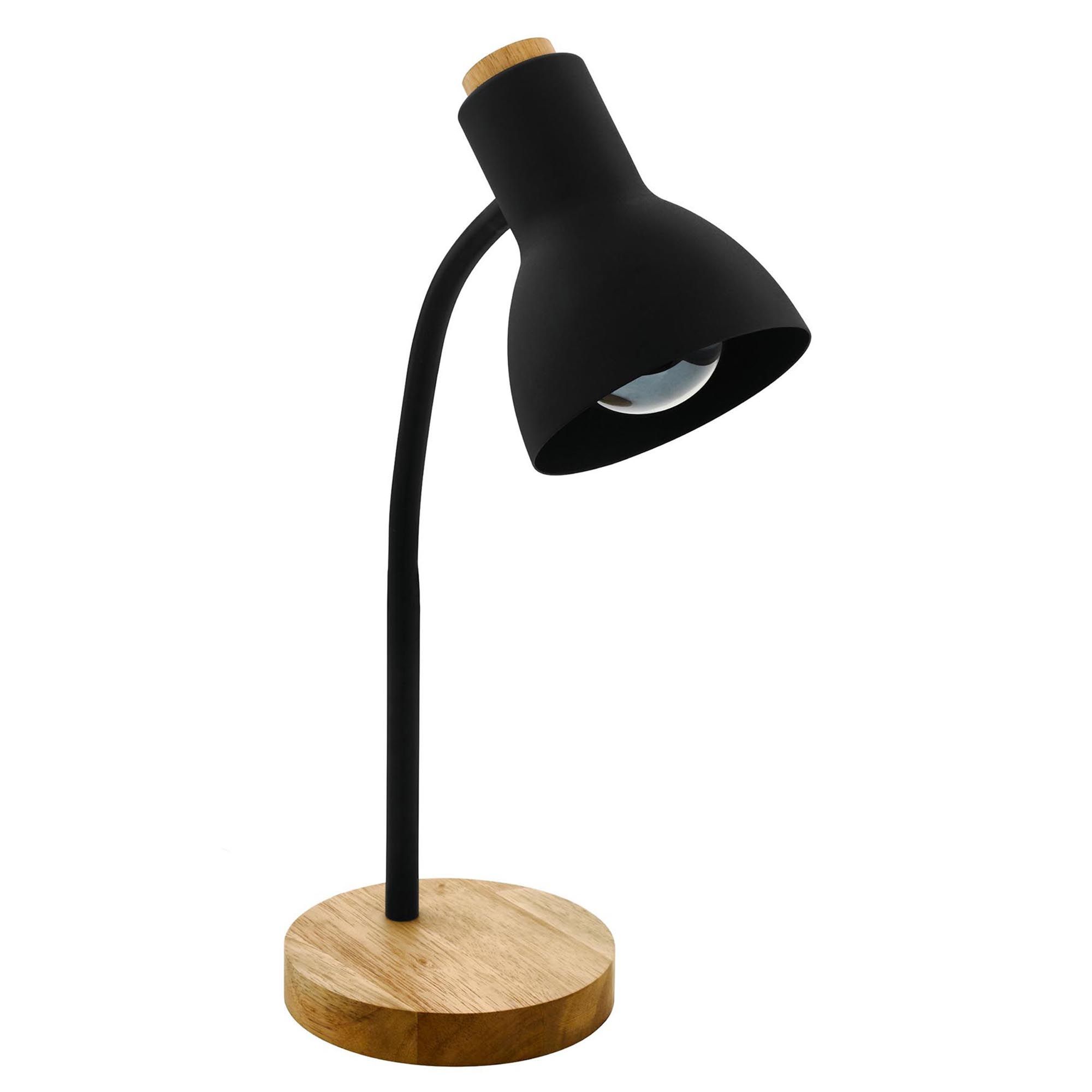 Lampe de bureau en métal noir VERADAL E27 40W