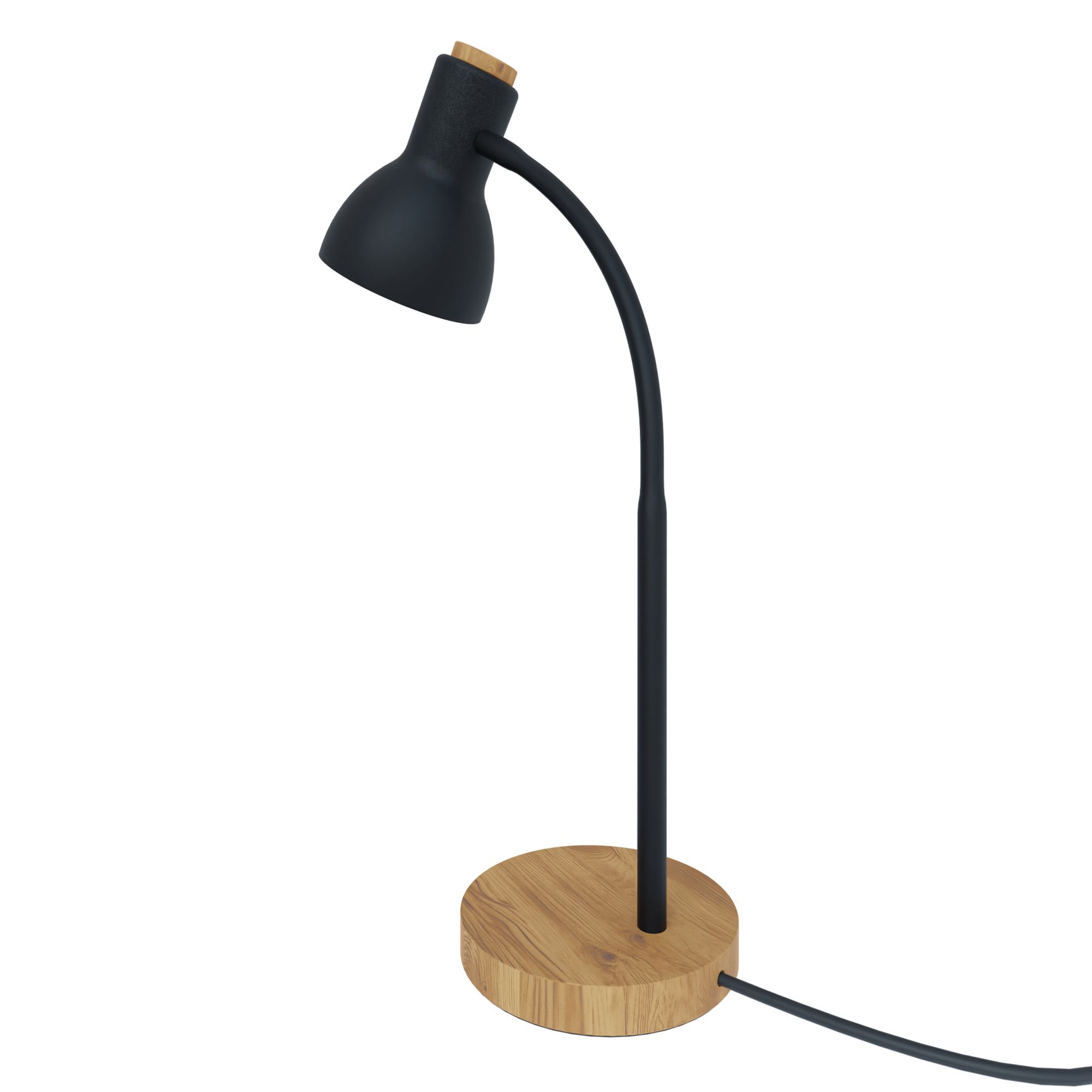 Lampe de bureau en métal noir VERADAL E27 40W