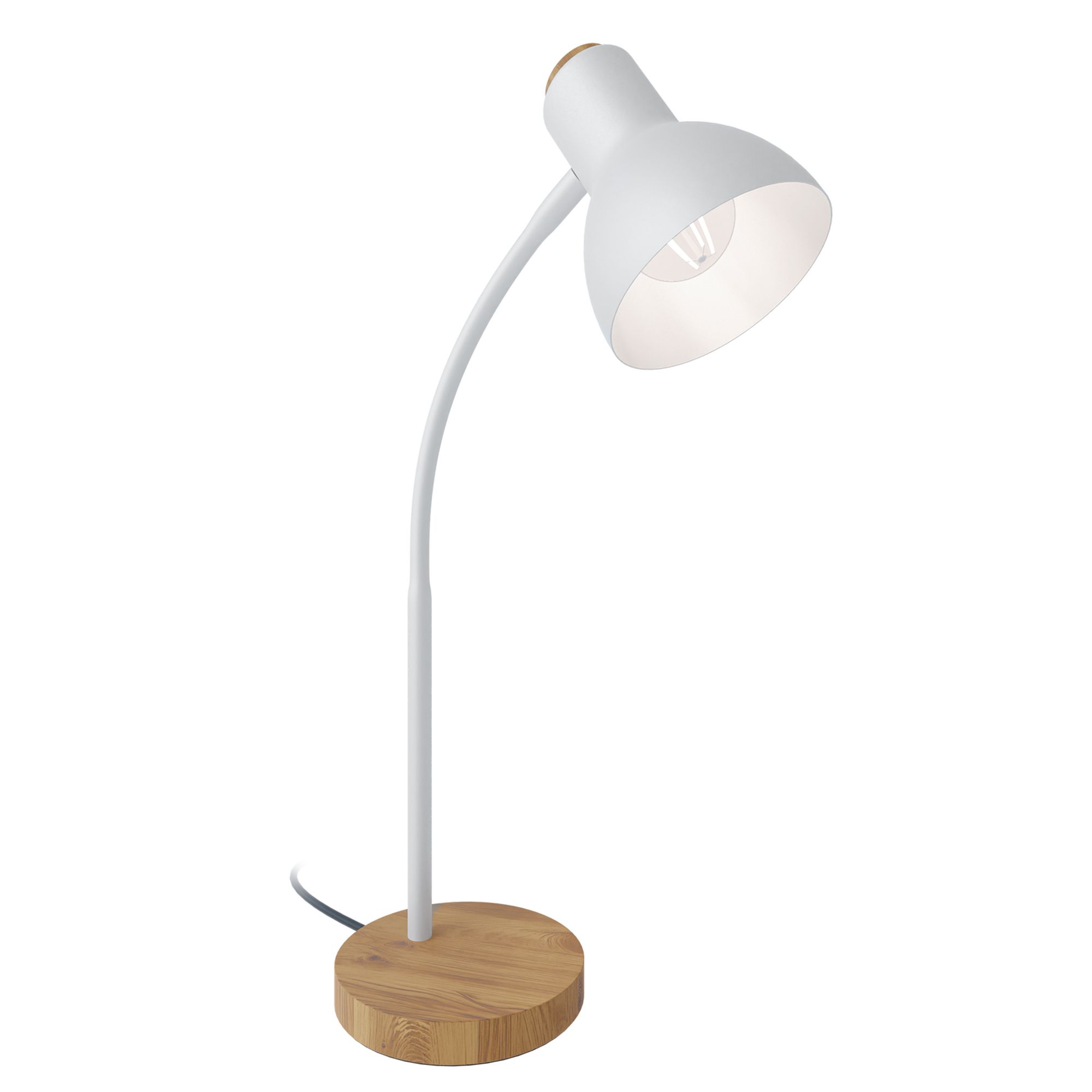 Lampe de bureau VERADAL blanc/bois H49cm