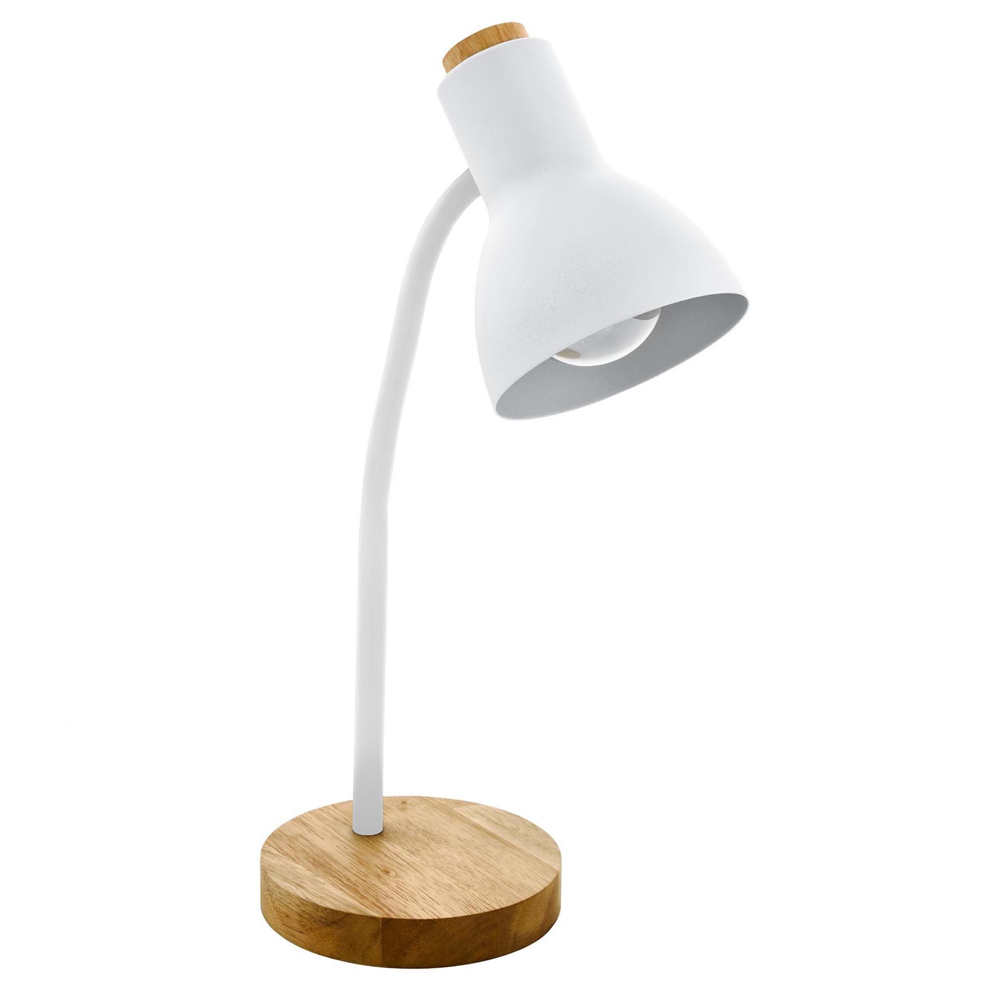 Lampe de bureau en métal blanc VERADAL E27 40W