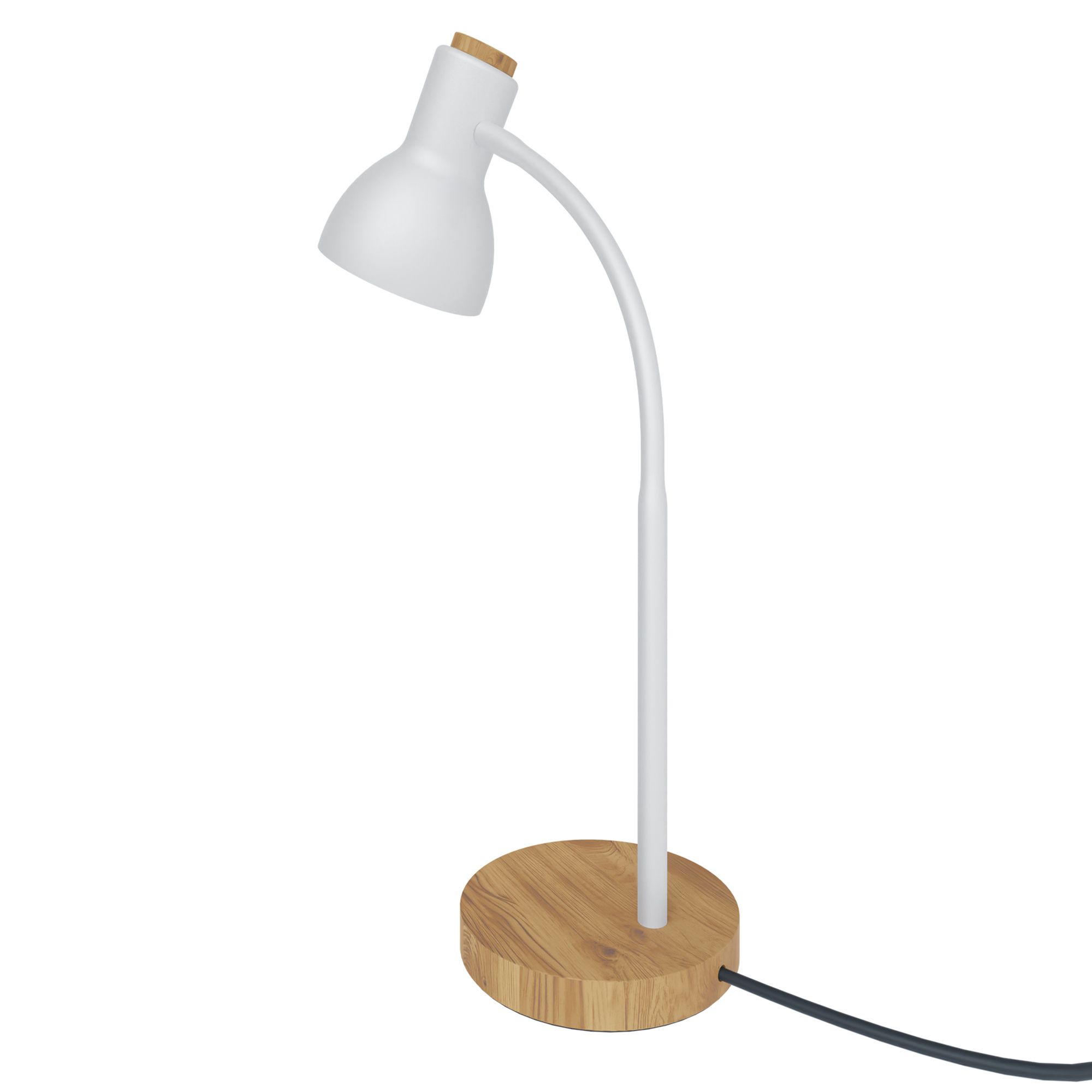 Lampe de bureau en métal blanc VERADAL E27 40W